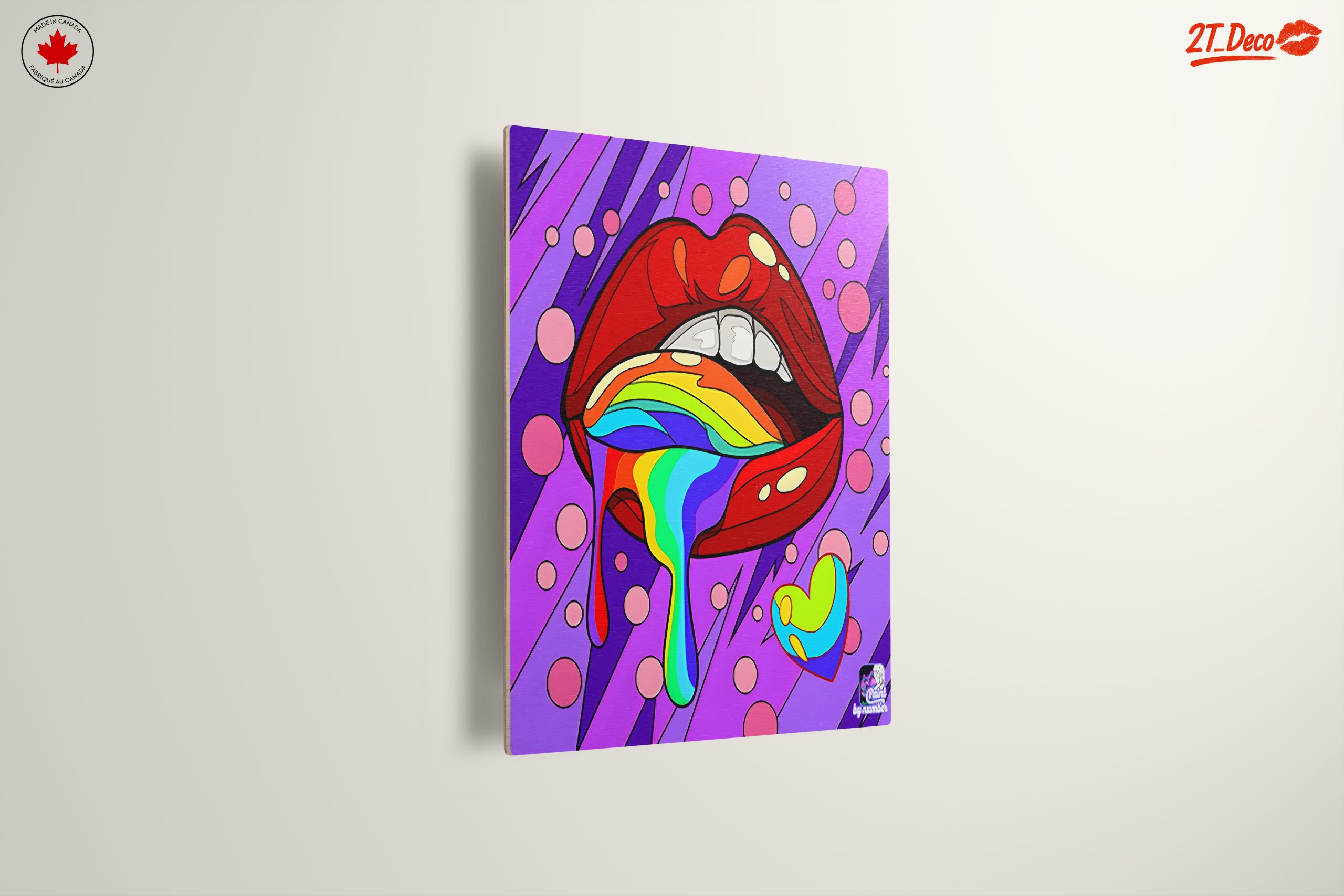Colorful Lips and Rainbow Drip Art - Image 13