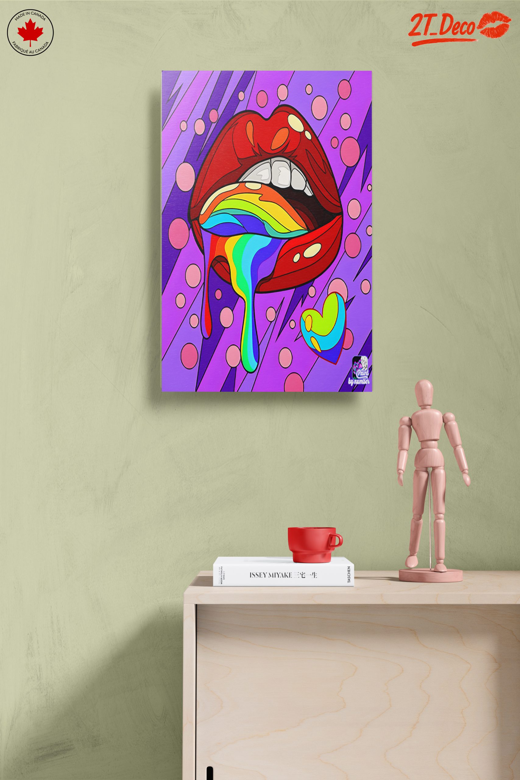 Colorful Lips and Rainbow Drip Art - Image 14