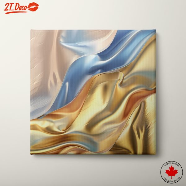 Flowing Abstract Textures in Blue and Gold