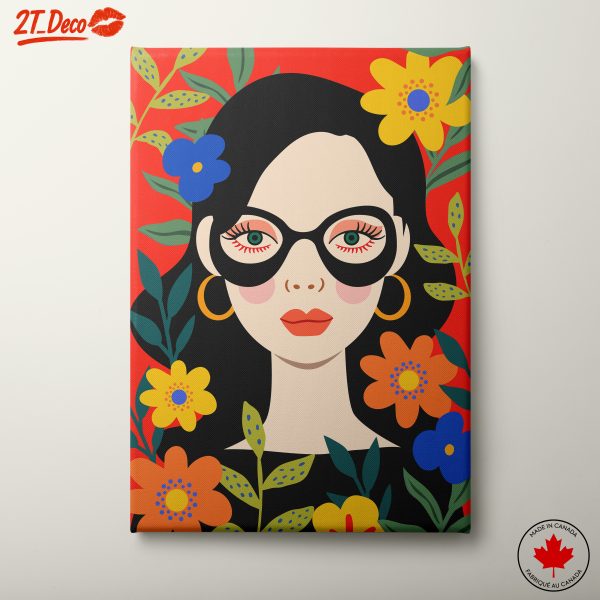 Stylish Modern Portrait with Floral Elements