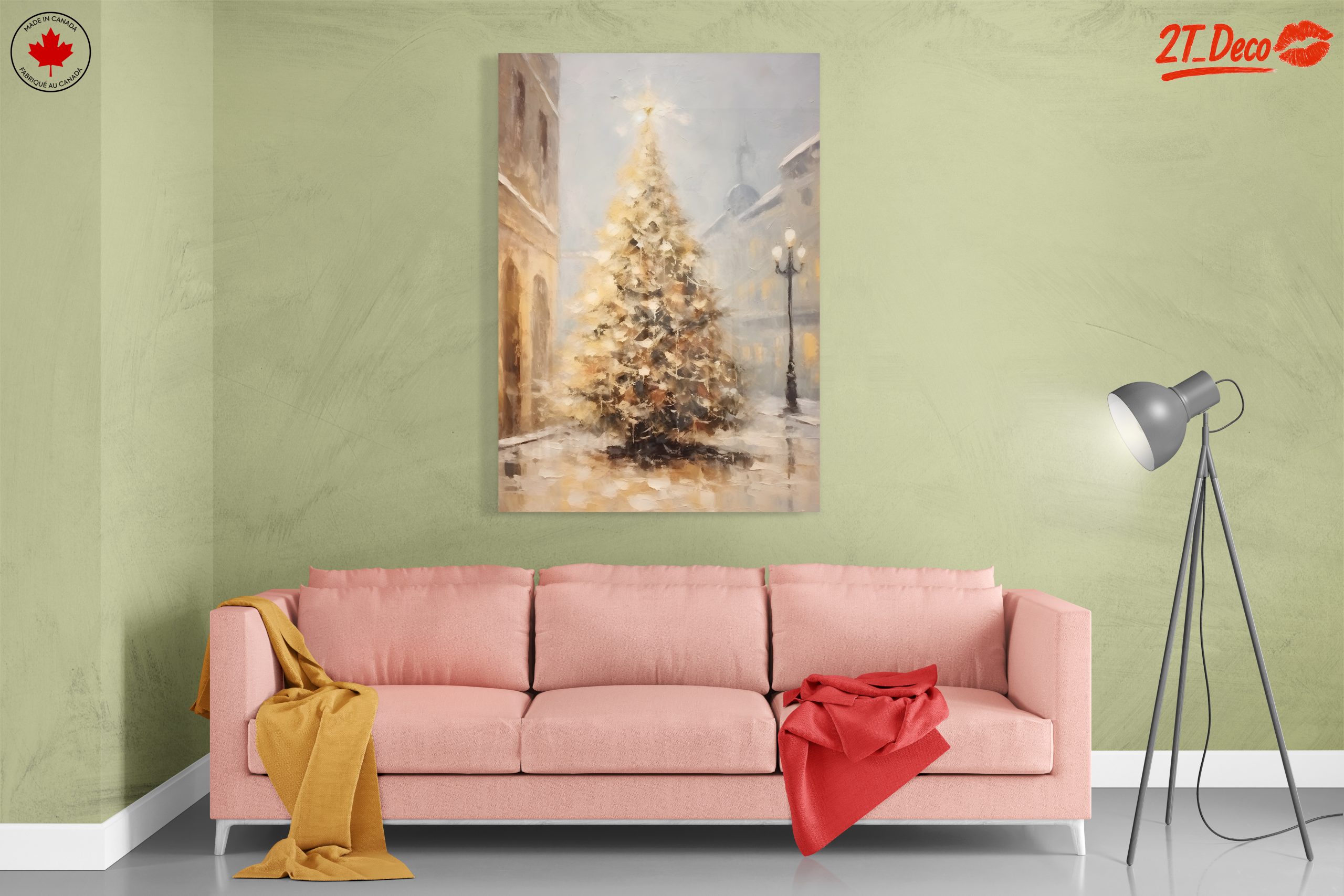 Illuminated Christmas Tree in Snowy Scene - Image 7