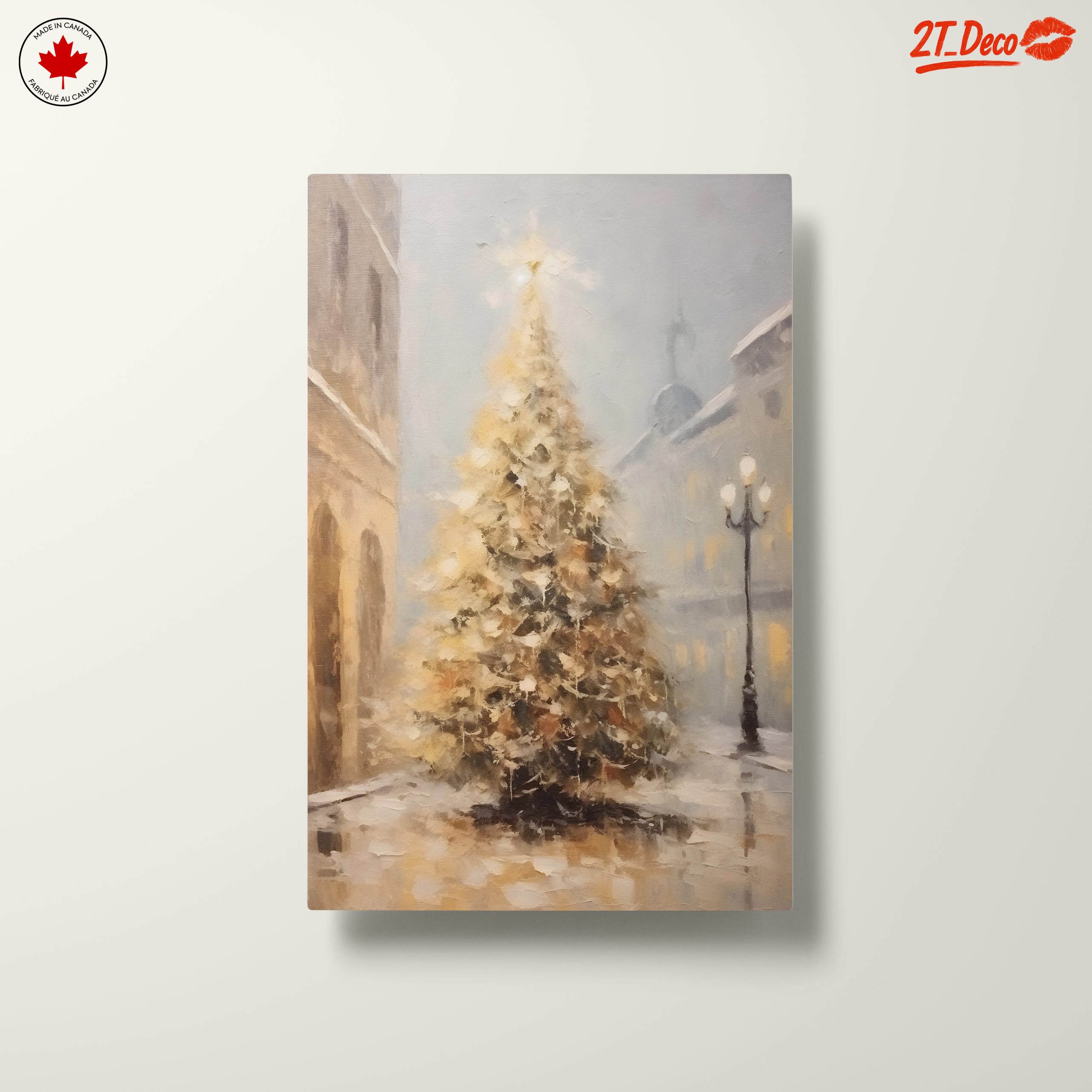 Illuminated Christmas Tree in Snowy Scene - Image 10