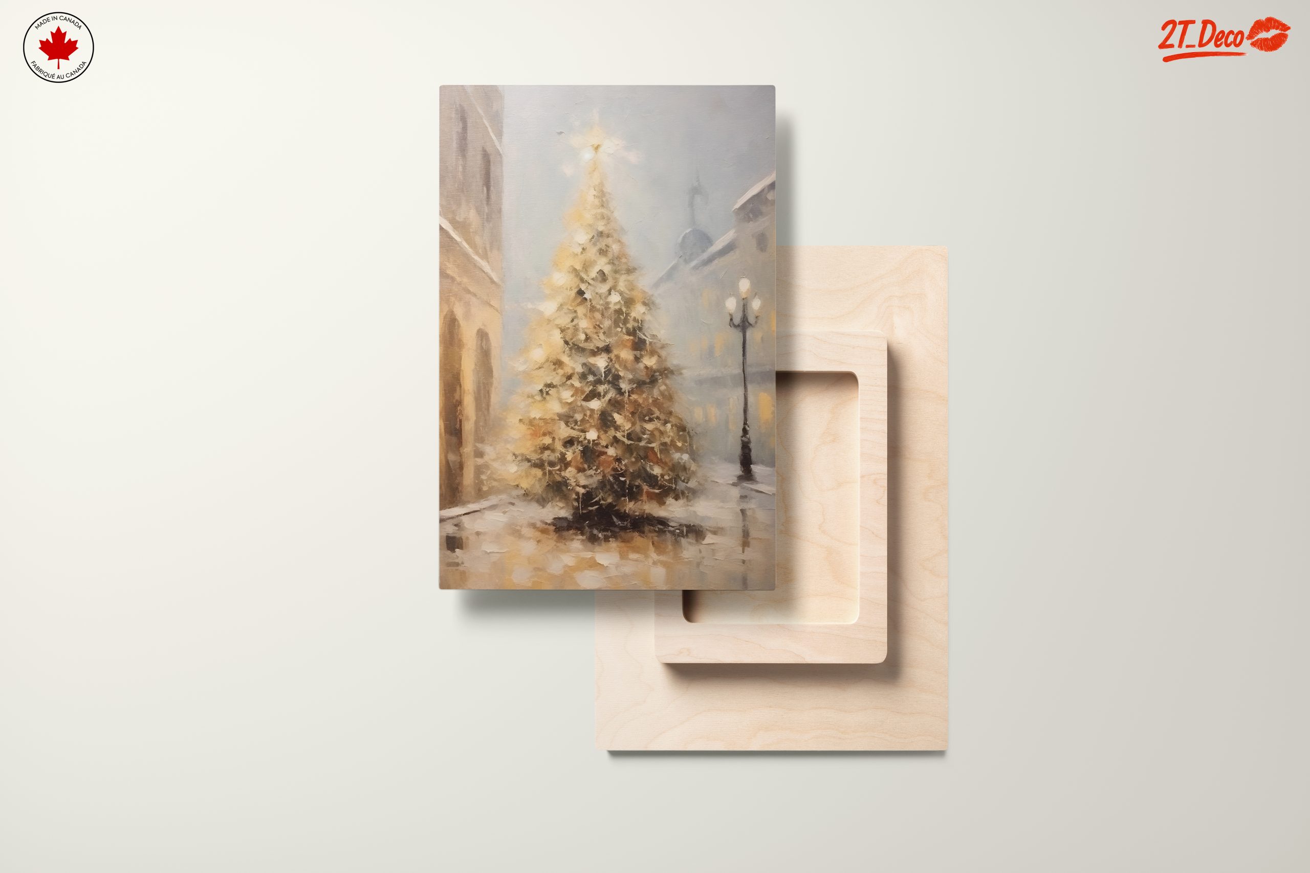 Illuminated Christmas Tree in Snowy Scene - Image 11