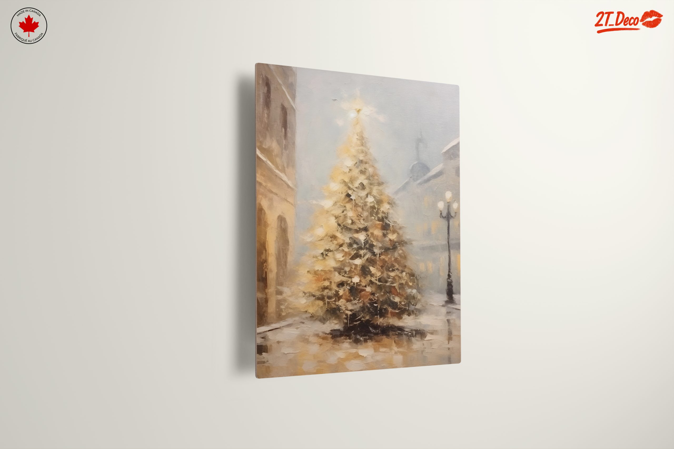 Illuminated Christmas Tree in Snowy Scene - Image 13