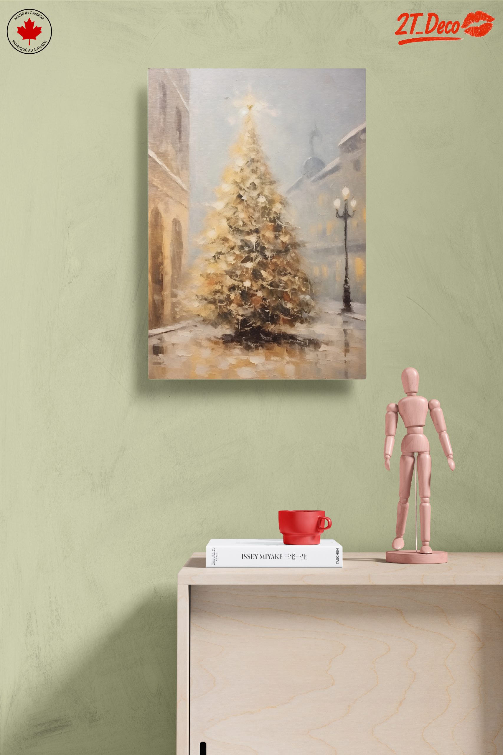 Illuminated Christmas Tree in Snowy Scene - Image 14
