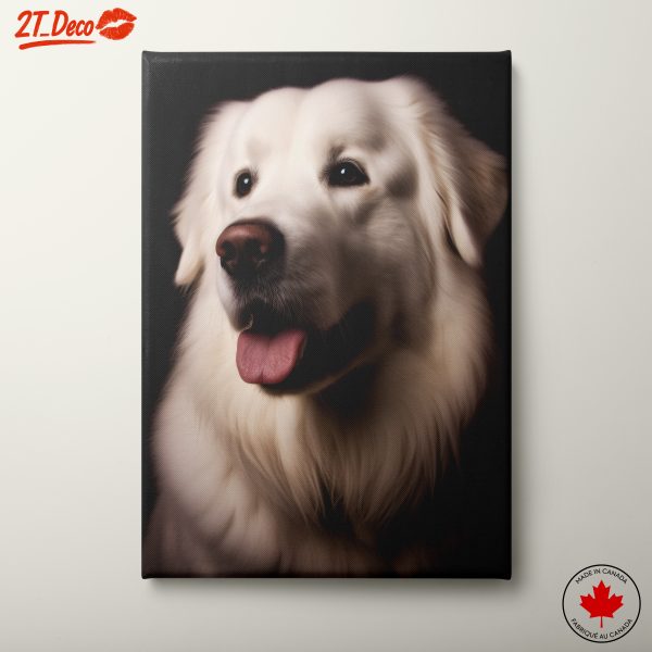 Close-Up Portrait of a White Dog