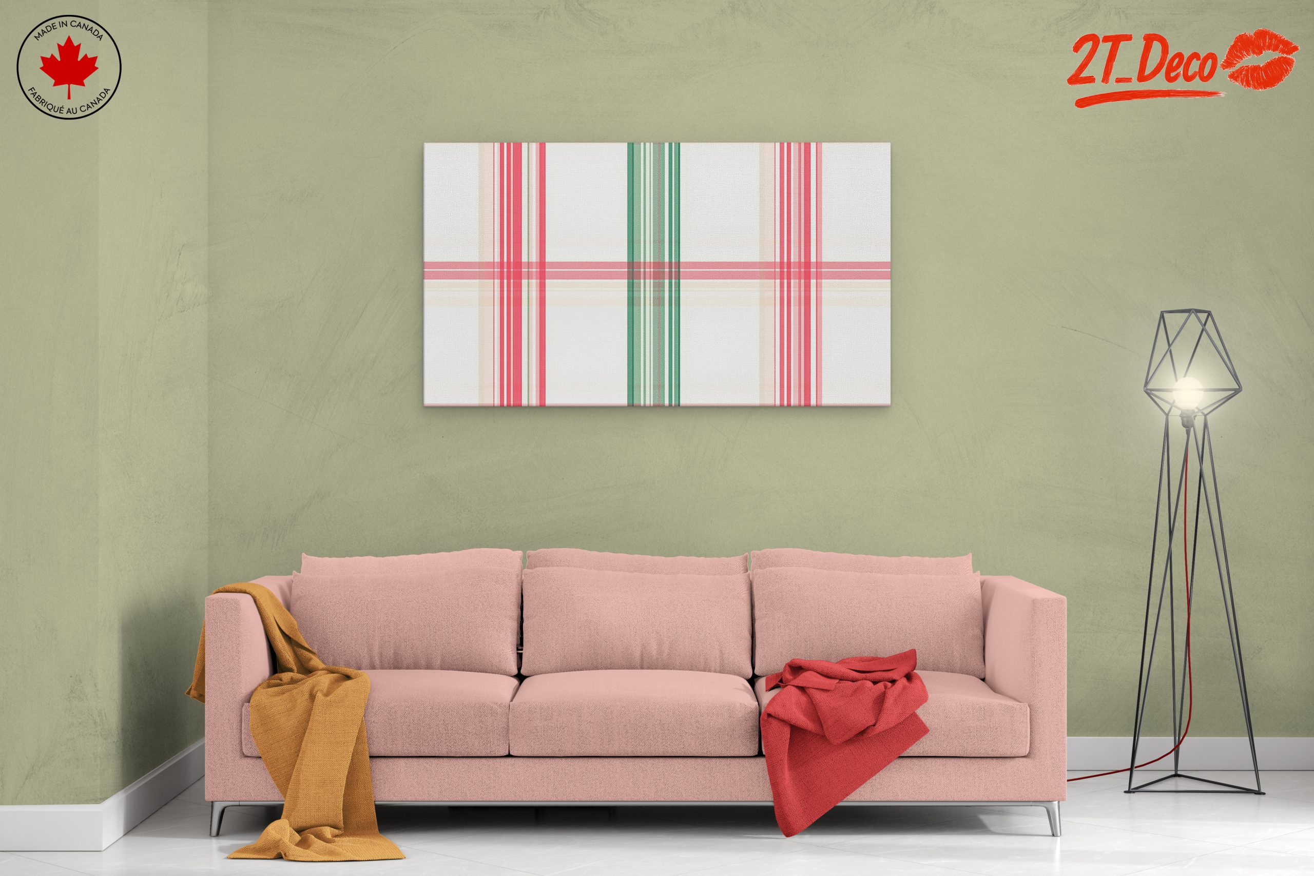Festive Plaid Pattern Art - Image 2