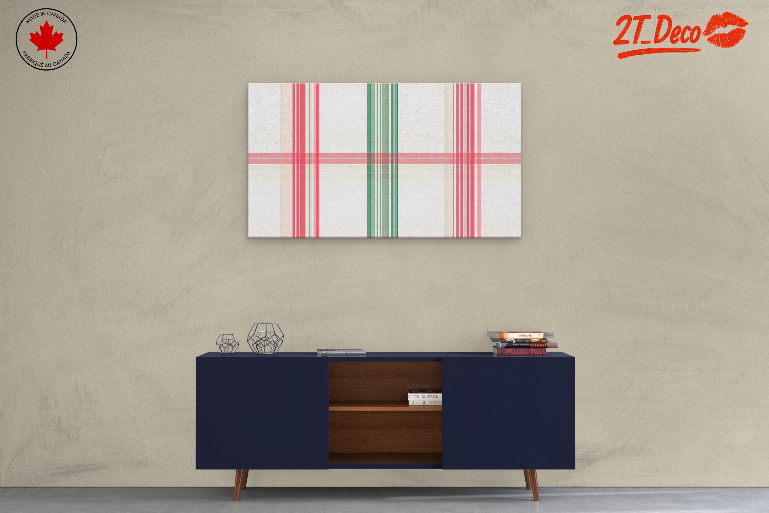 Festive Plaid Pattern Art - Image 3