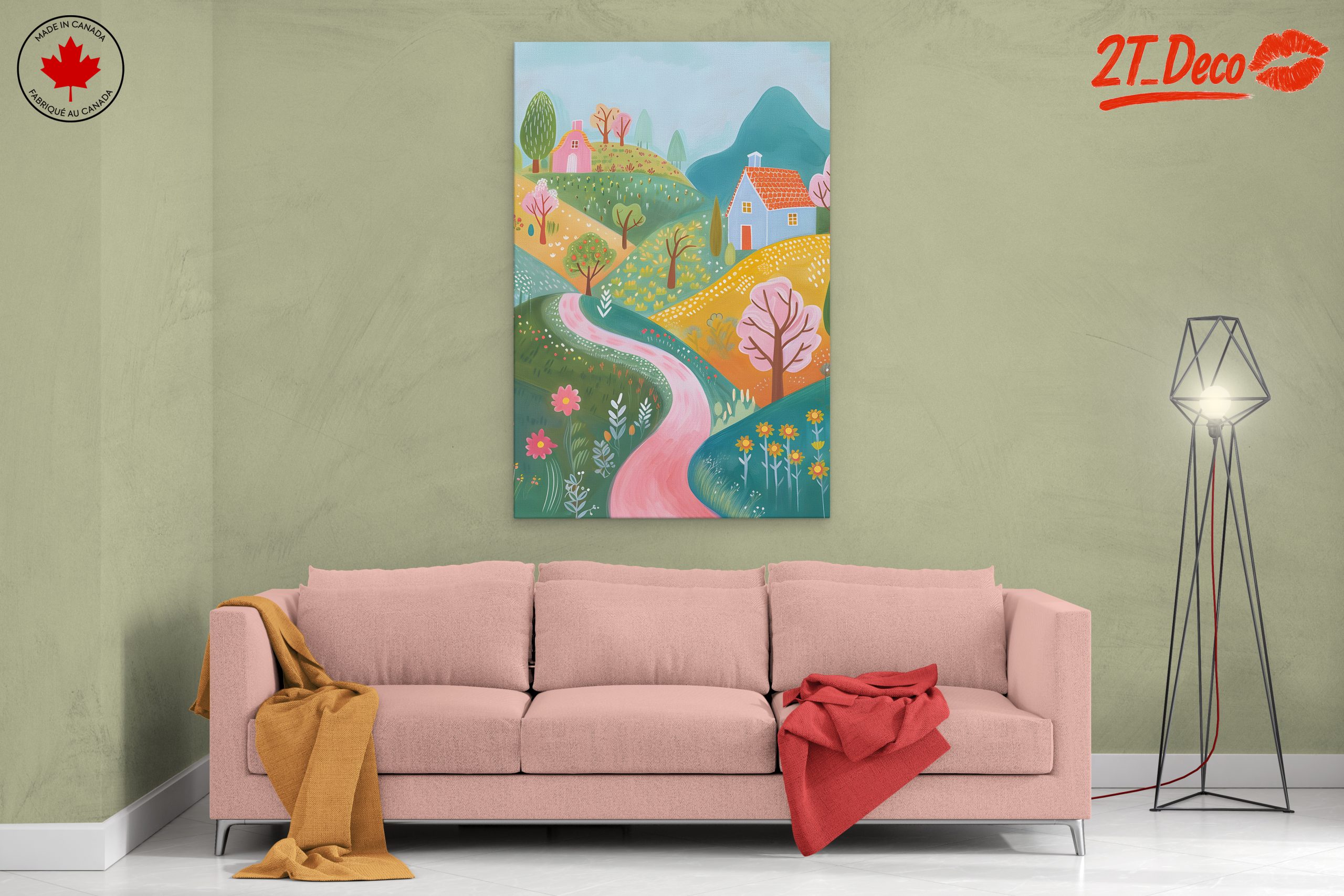 Whimsical Landscape with Colorful Homes - Image 2