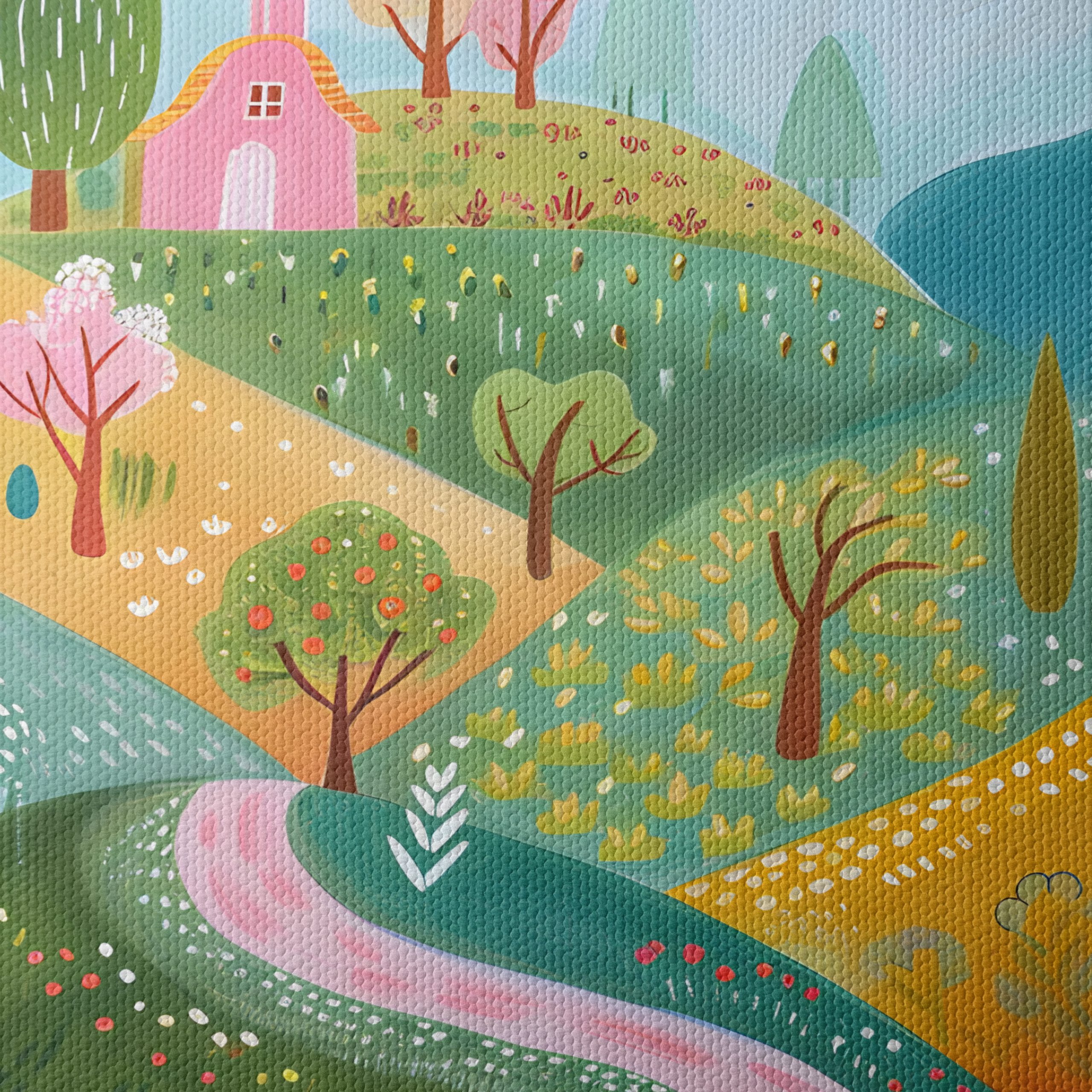 Whimsical Landscape with Colorful Homes - Image 4