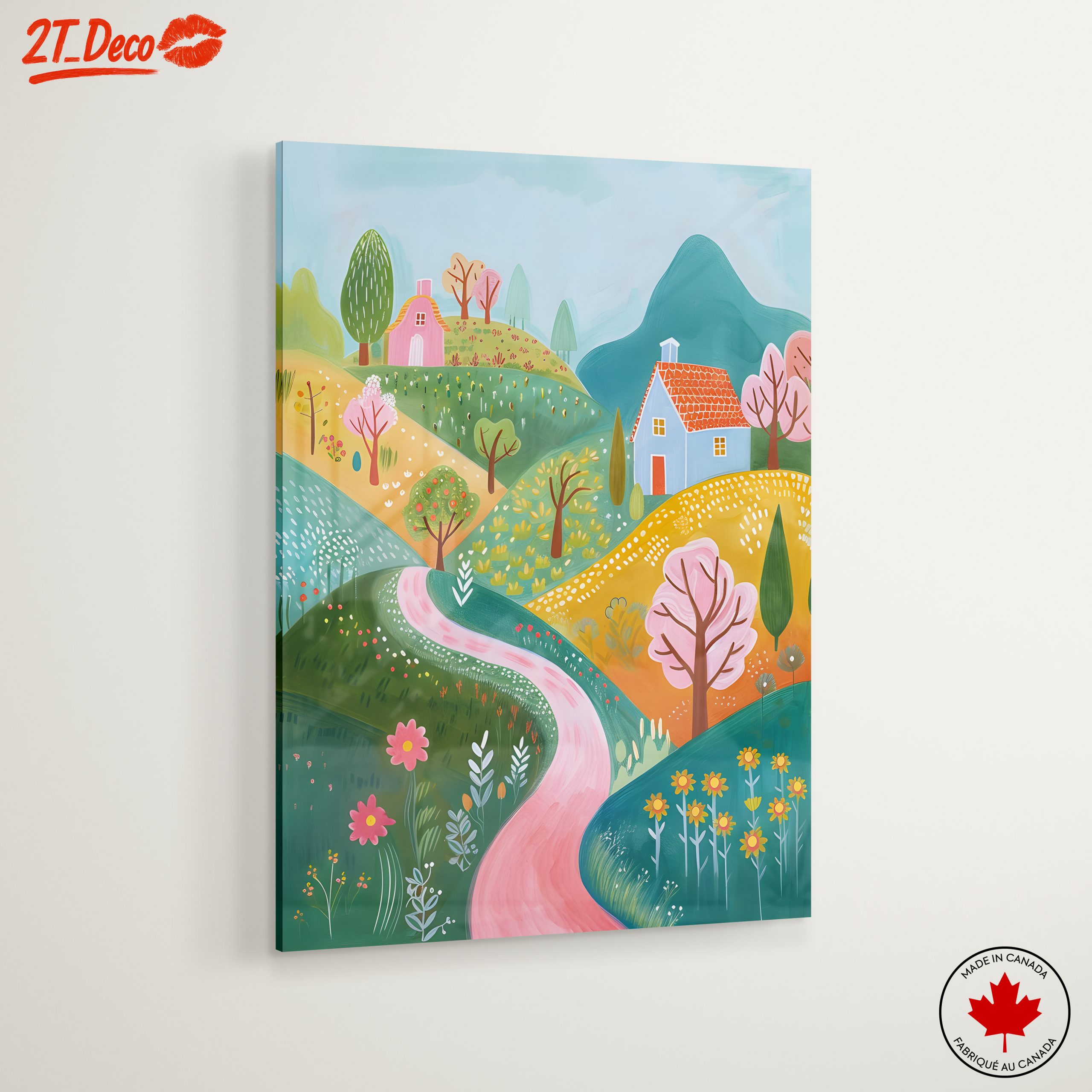 Whimsical Landscape with Colorful Homes - Image 6