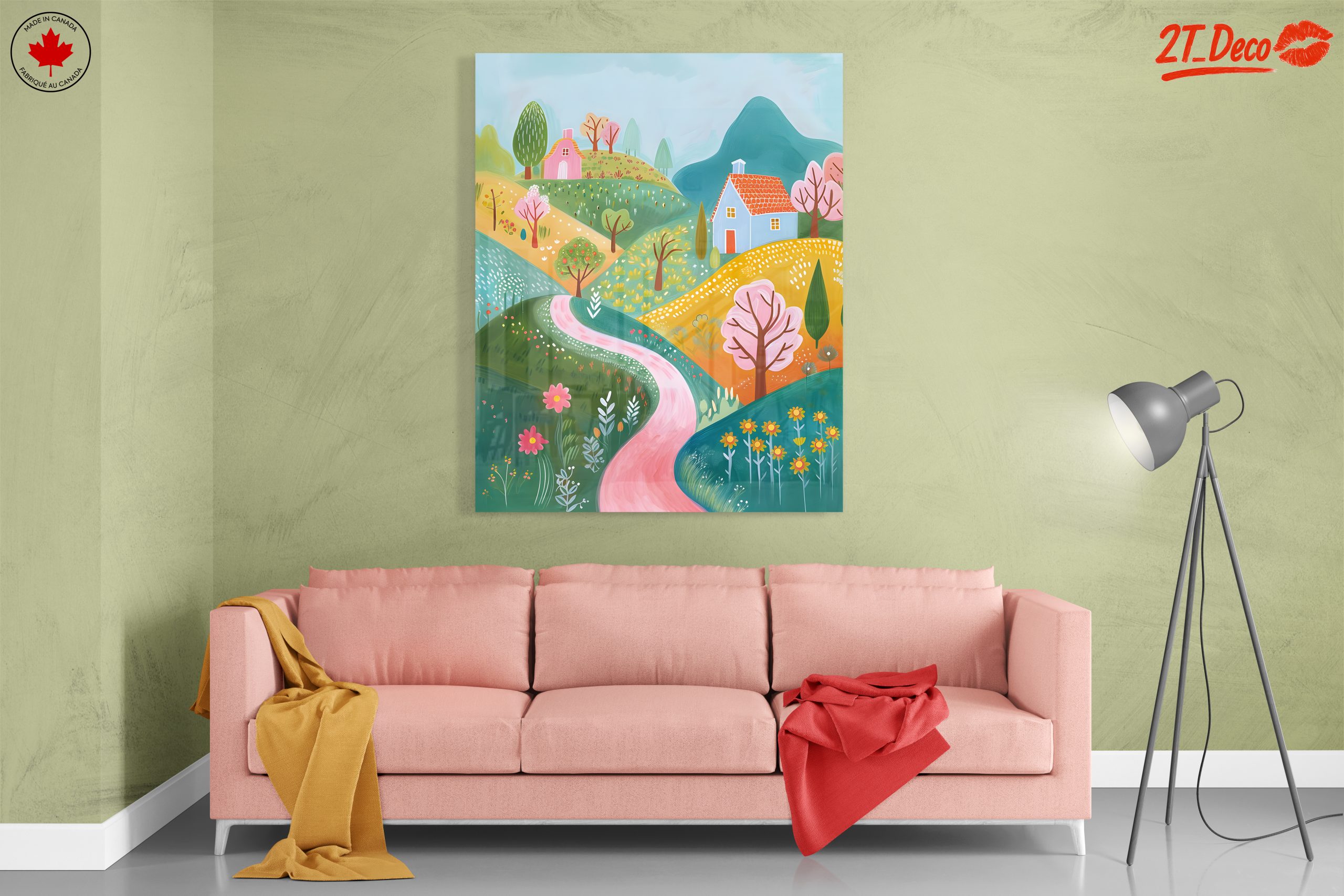 Whimsical Landscape with Colorful Homes - Image 7