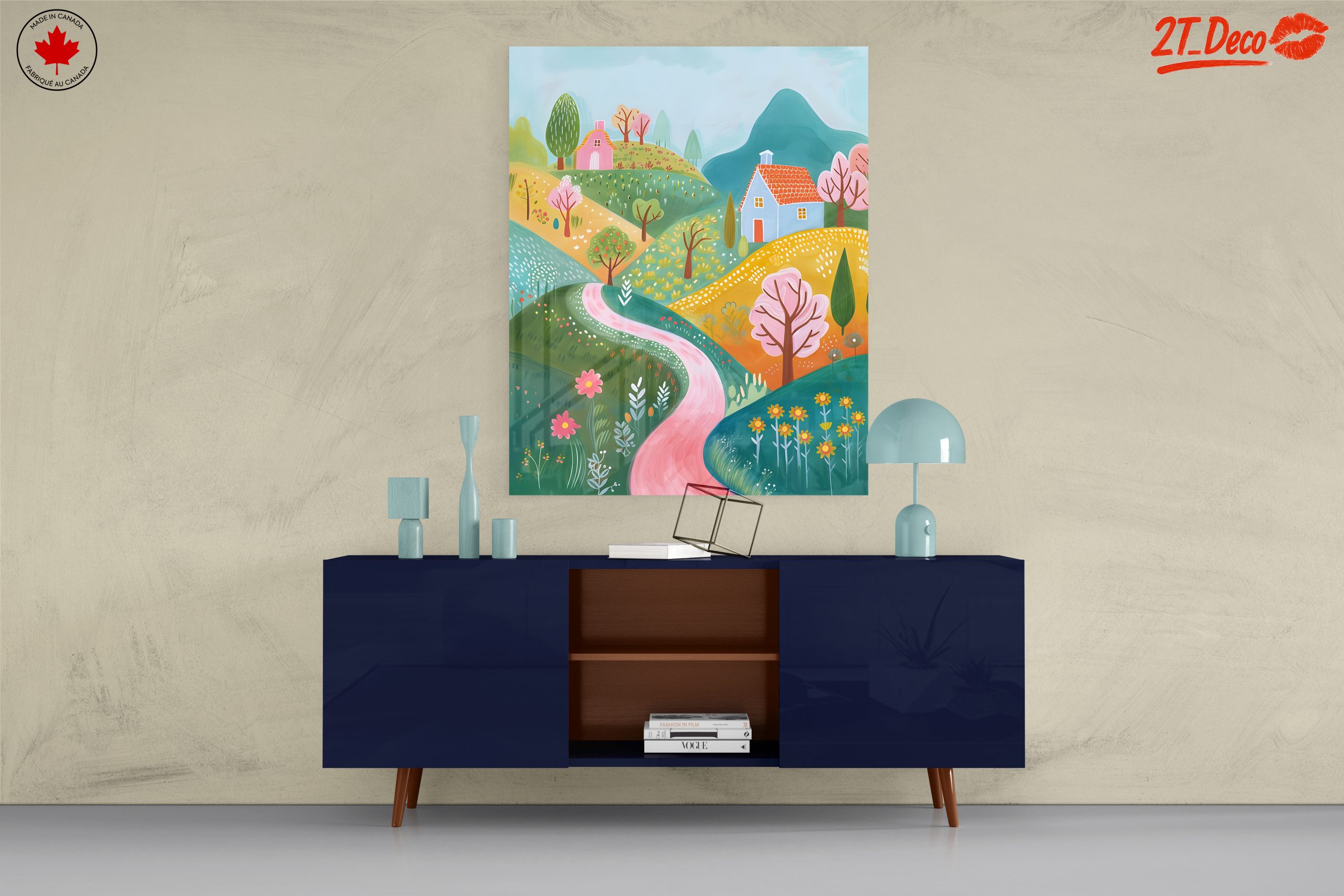 Whimsical Landscape with Colorful Homes - Image 8