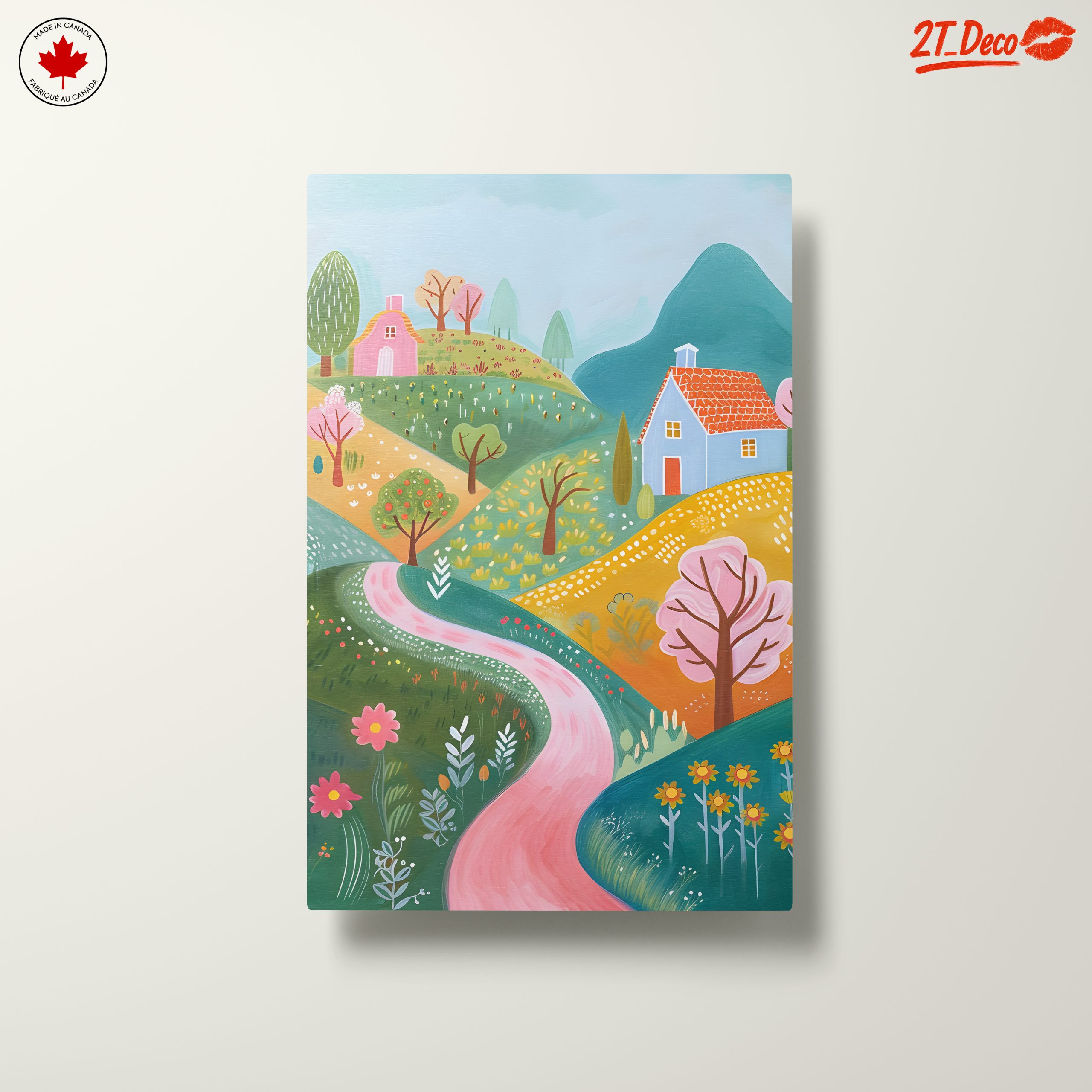 Whimsical Landscape with Colorful Homes - Image 10