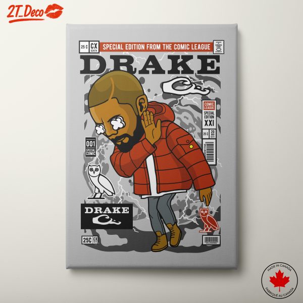 Stylized Hip Hop Celebrity Artwork Featuring Drake