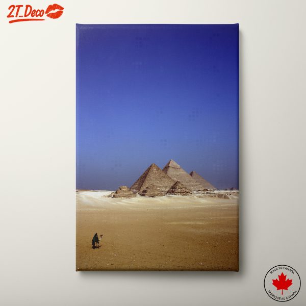 Pyramids of Giza Under Blue Sky