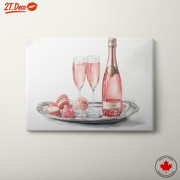 Elegant Rose Wine with Sweet Treats