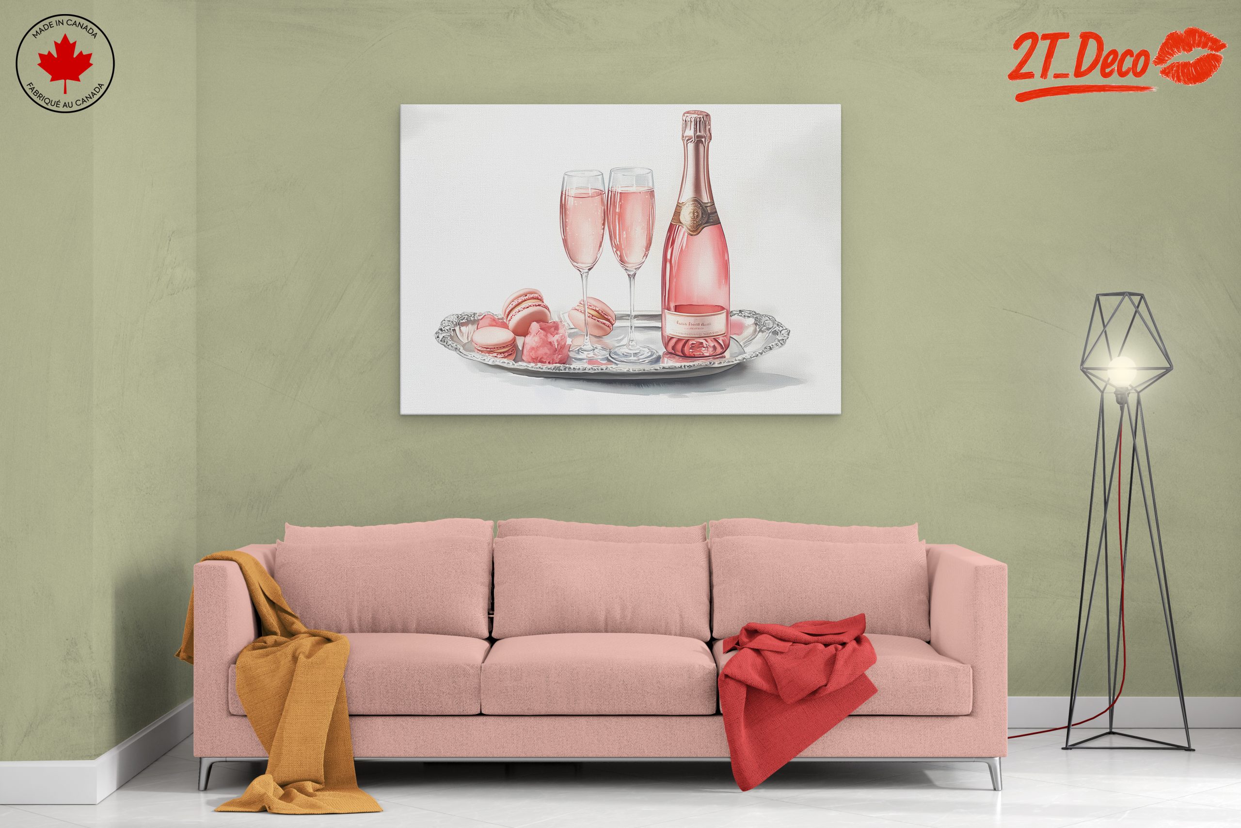 Elegant Rose Wine with Sweet Treats - Image 2