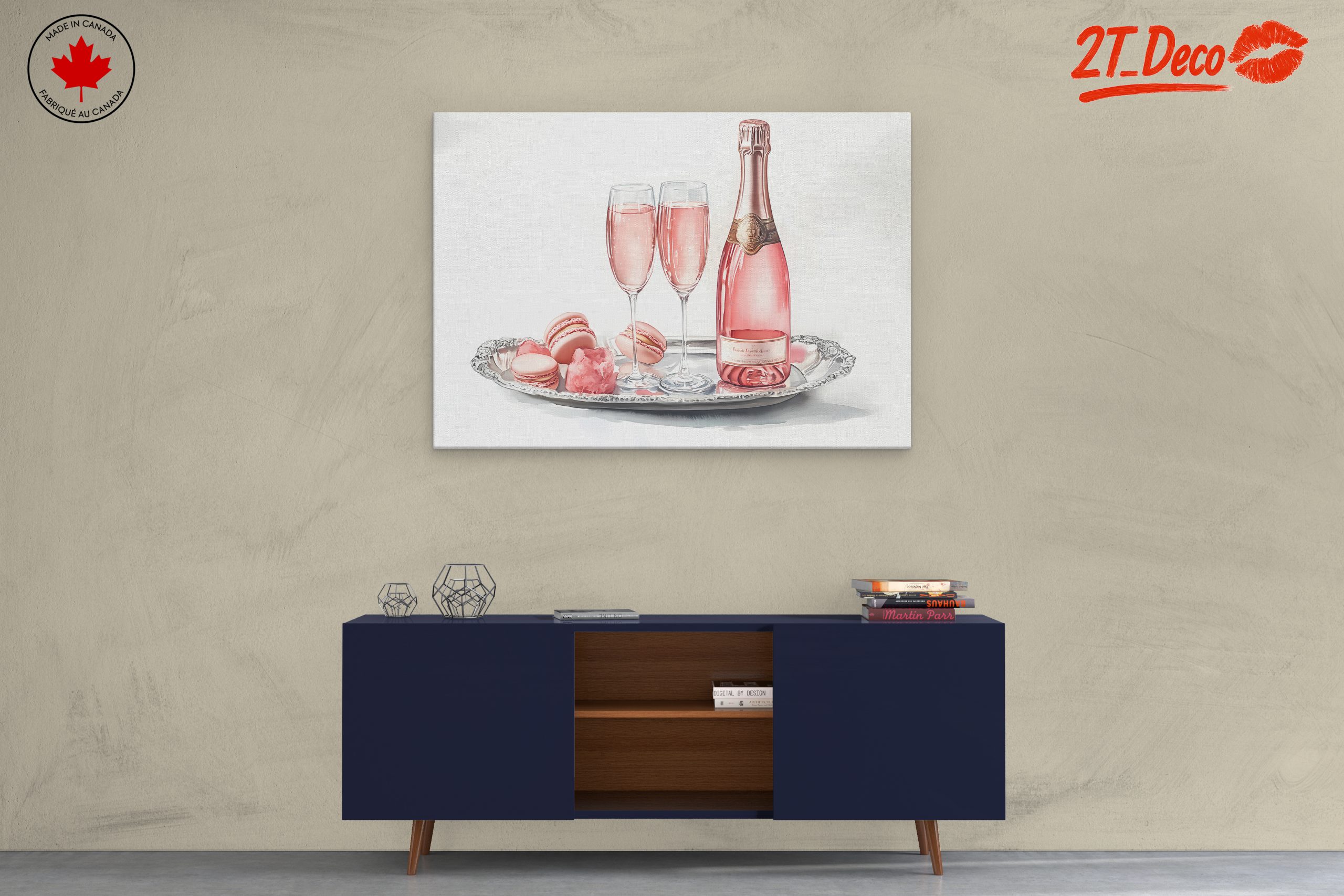 Elegant Rose Wine with Sweet Treats - Image 3