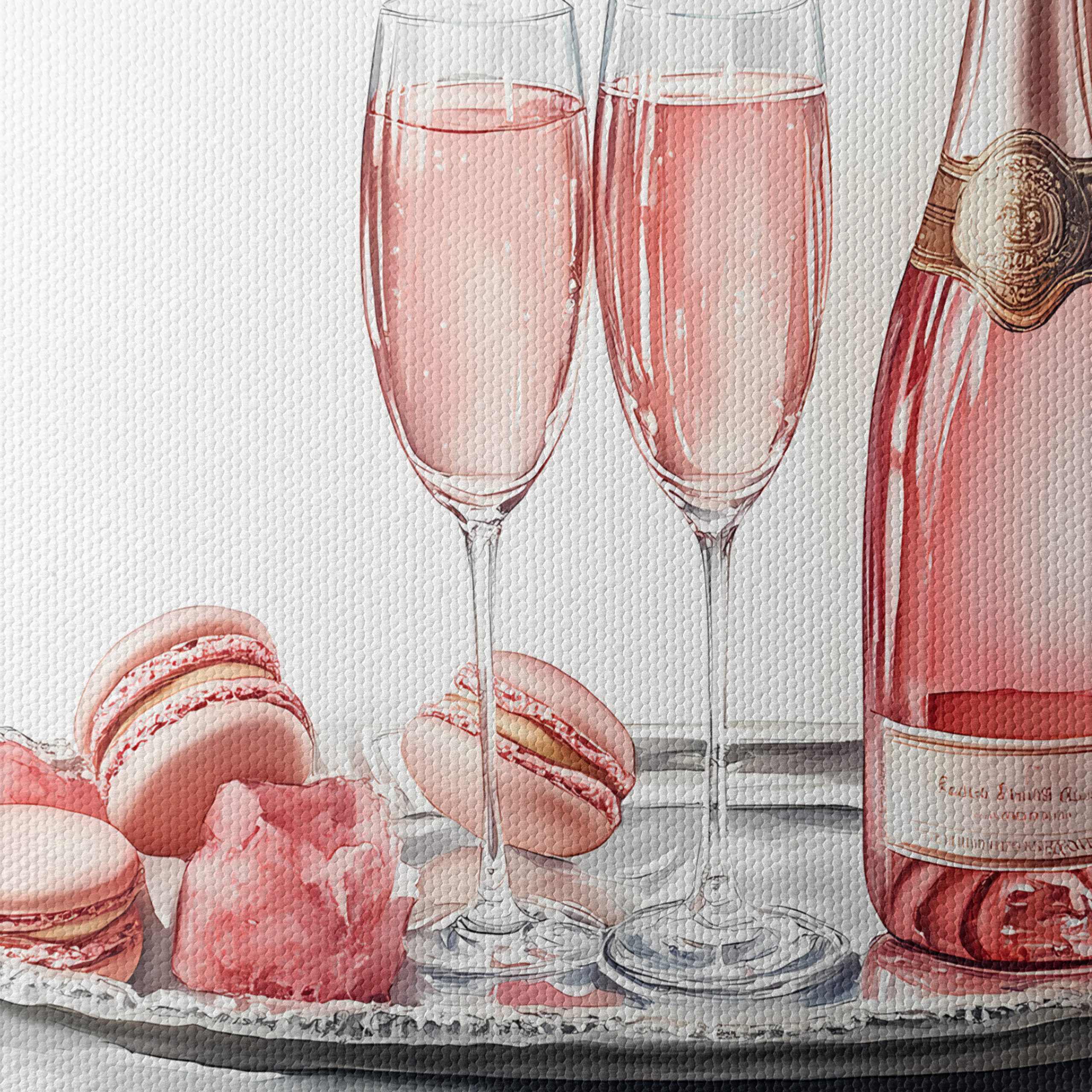 Elegant Rose Wine with Sweet Treats - Image 4