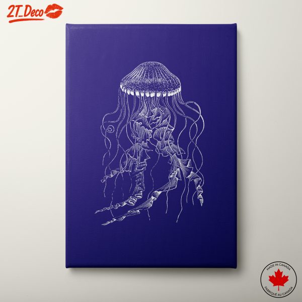 Stylized Jellyfish in Vibrant Blue