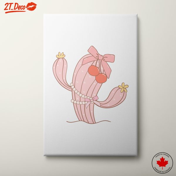 Whimsical Pink Cactus Illustration