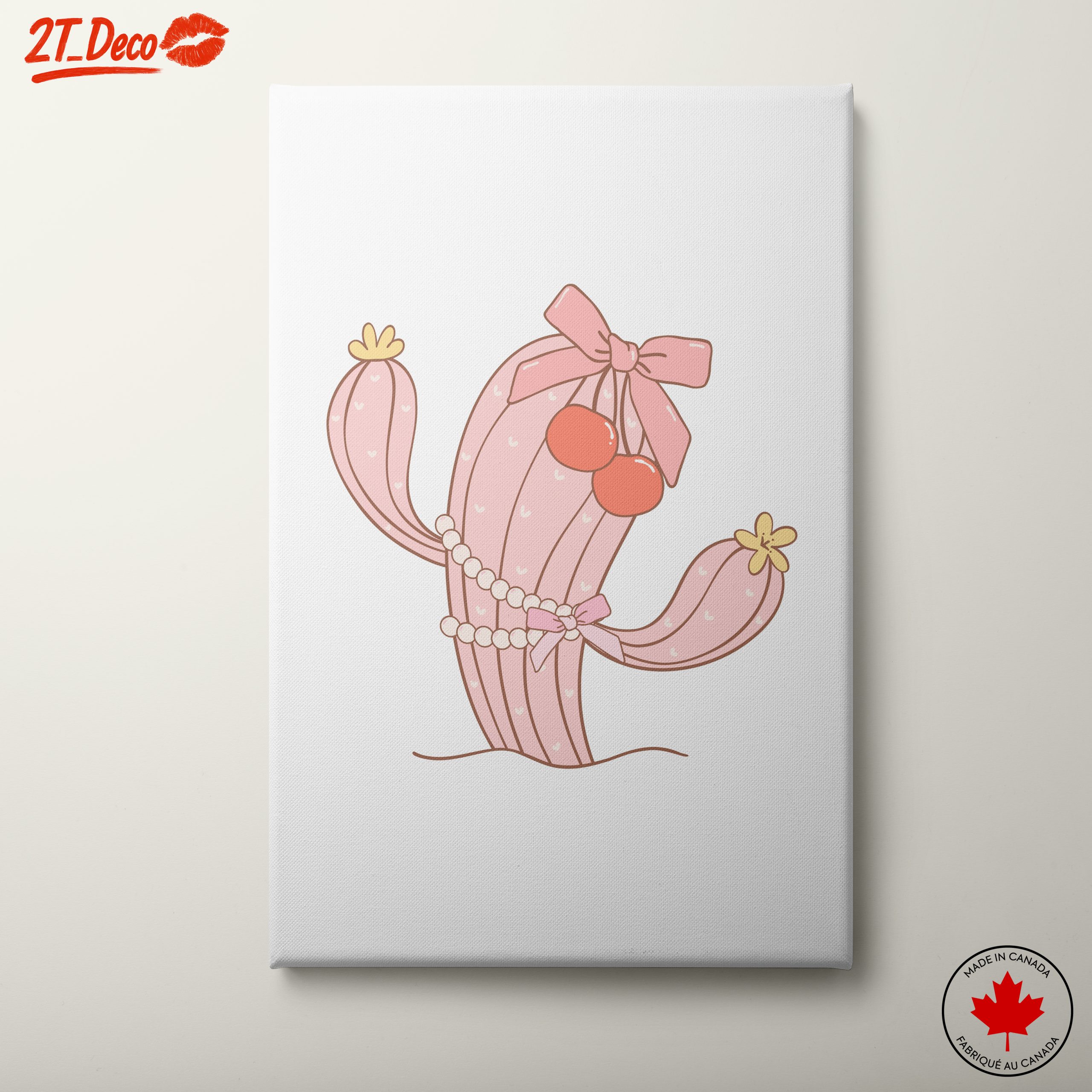 Whimsical Pink Cactus Illustration