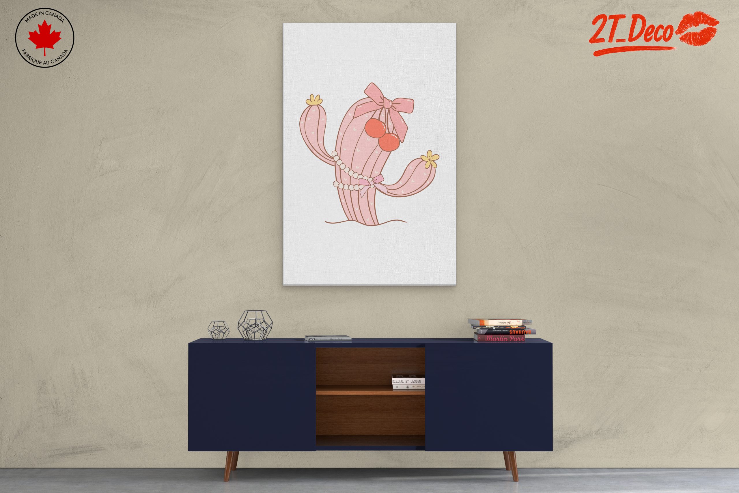 Whimsical Pink Cactus Illustration - Image 3