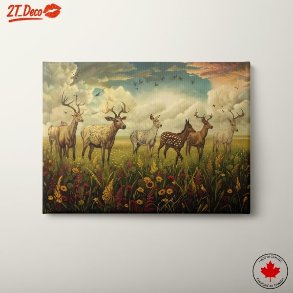 Artistic Representation of Deer in Nature