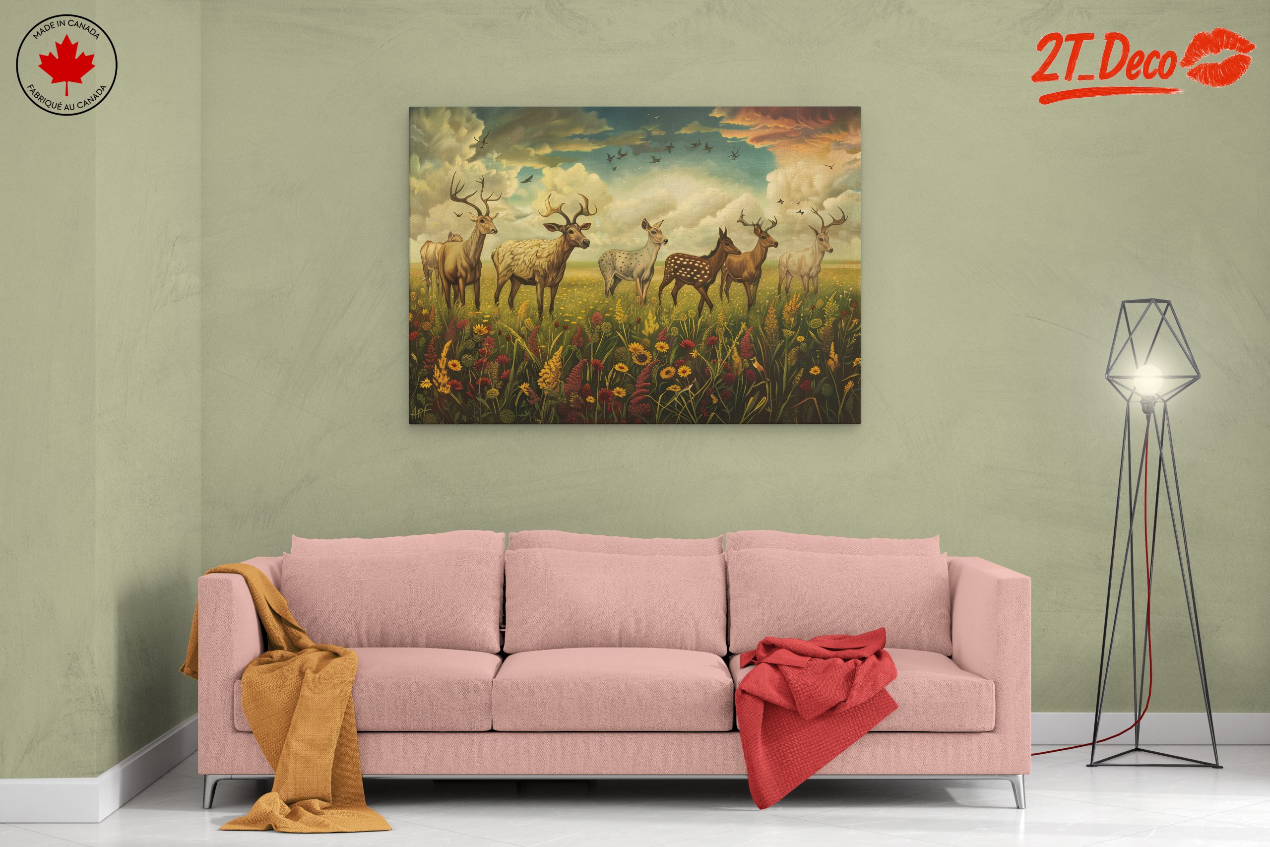 Artistic Representation of Deer in Nature - Image 2