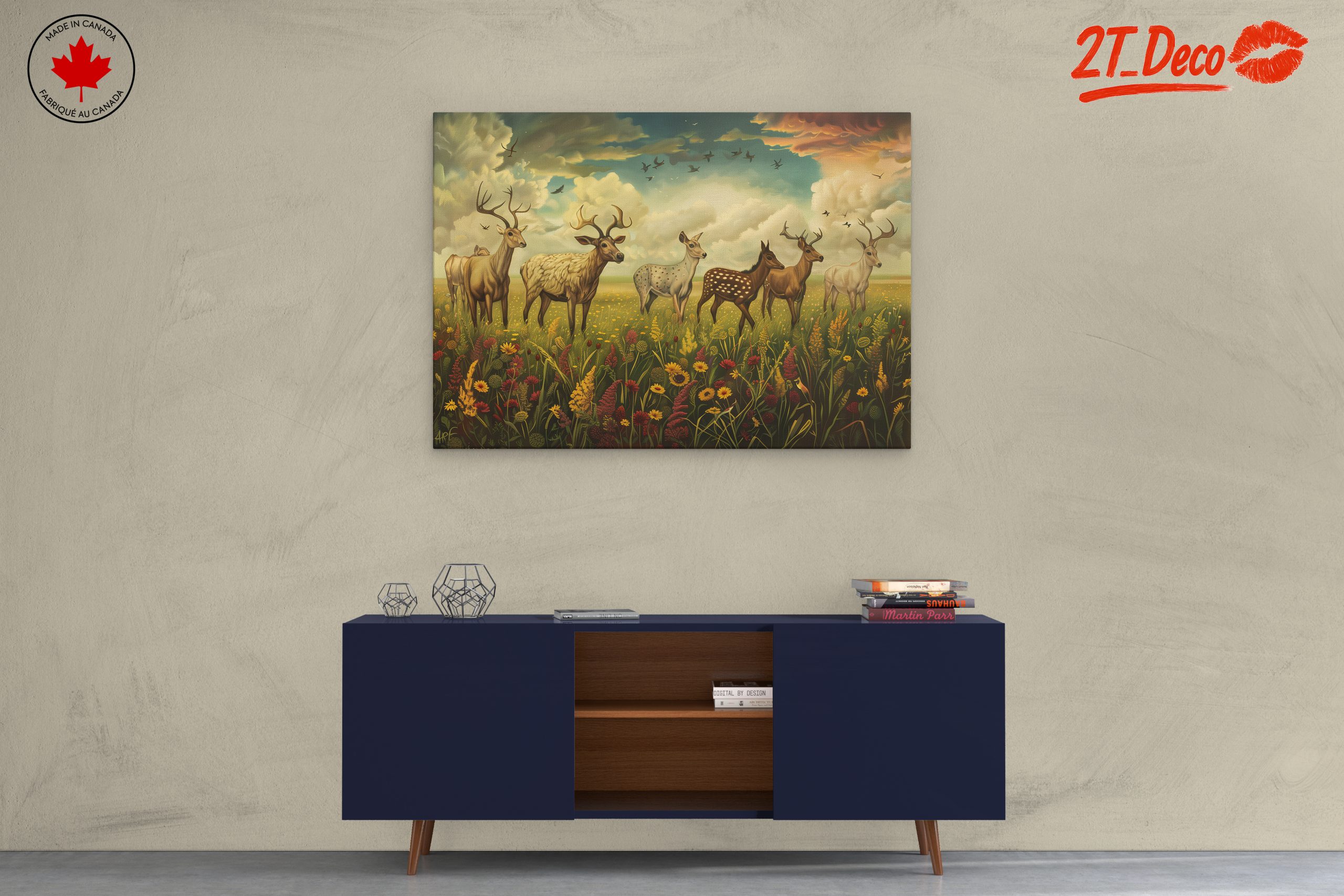Artistic Representation of Deer in Nature - Image 3