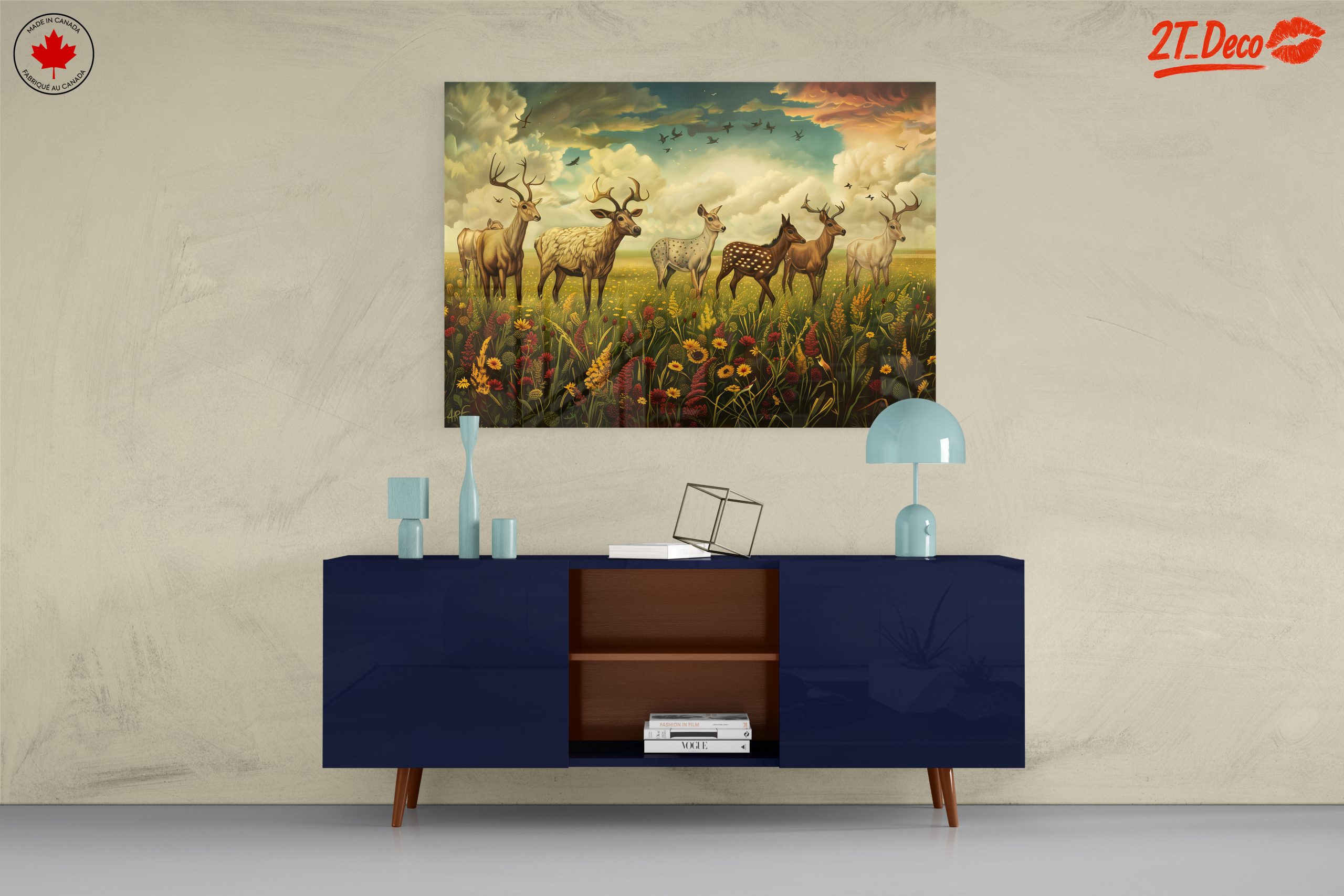 Artistic Representation of Deer in Nature - Image 8