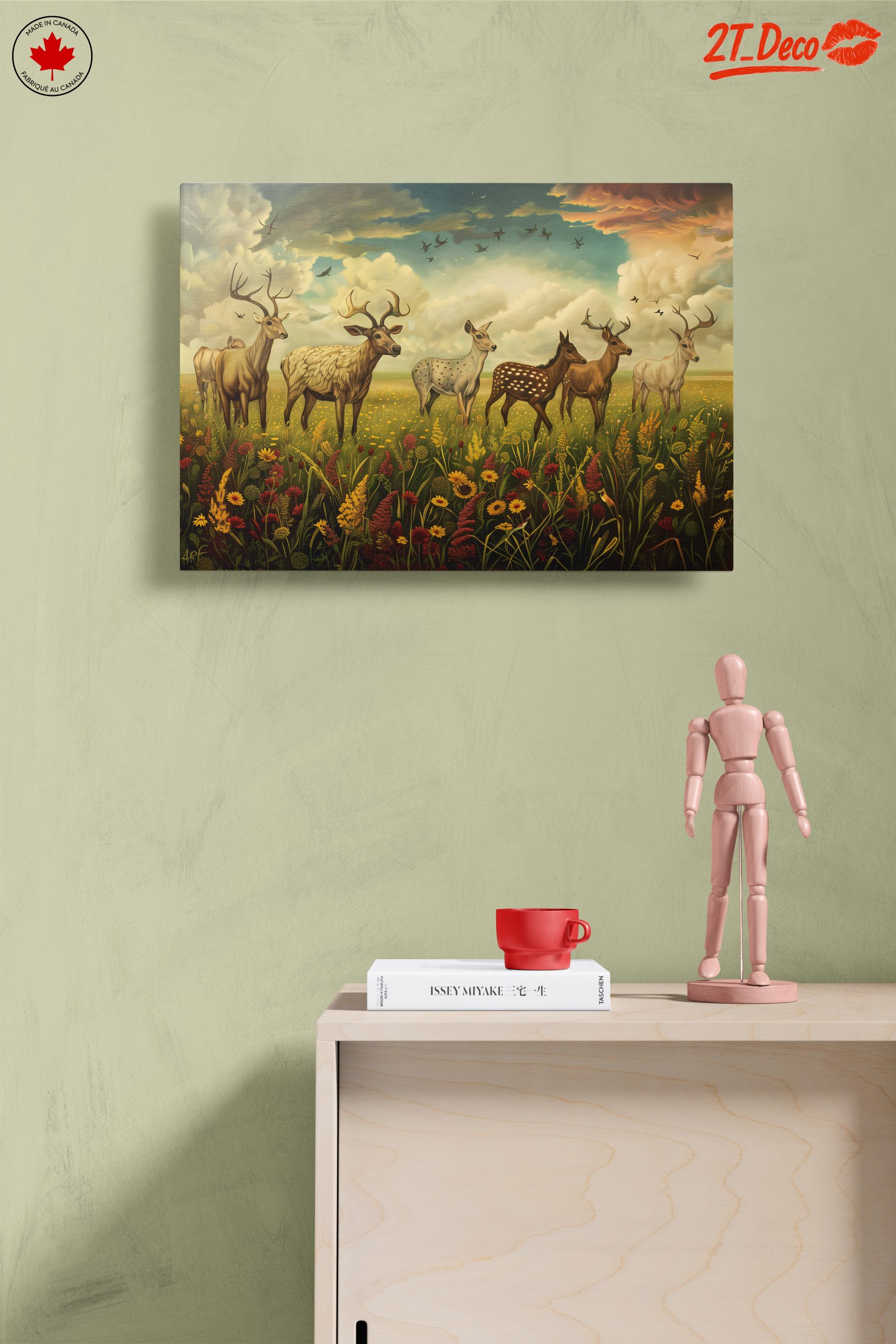 Artistic Representation of Deer in Nature - Image 14