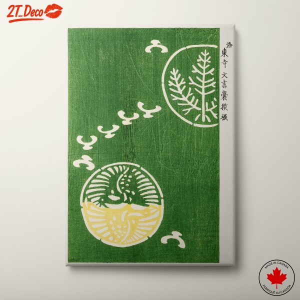 Traditional Japanese Art with Green Background