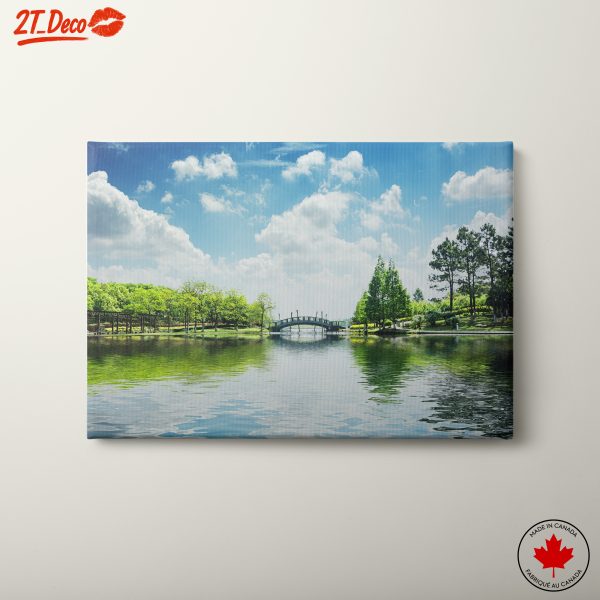 Serene Nature Landscape with Bridge