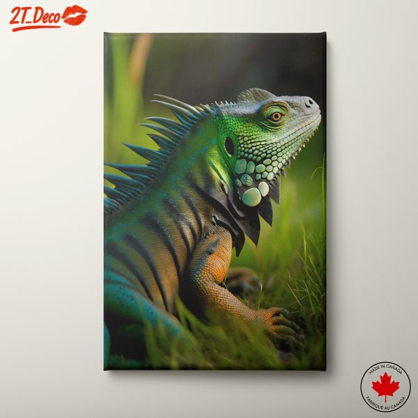 Majestic Iguana in Lush Greenery Art