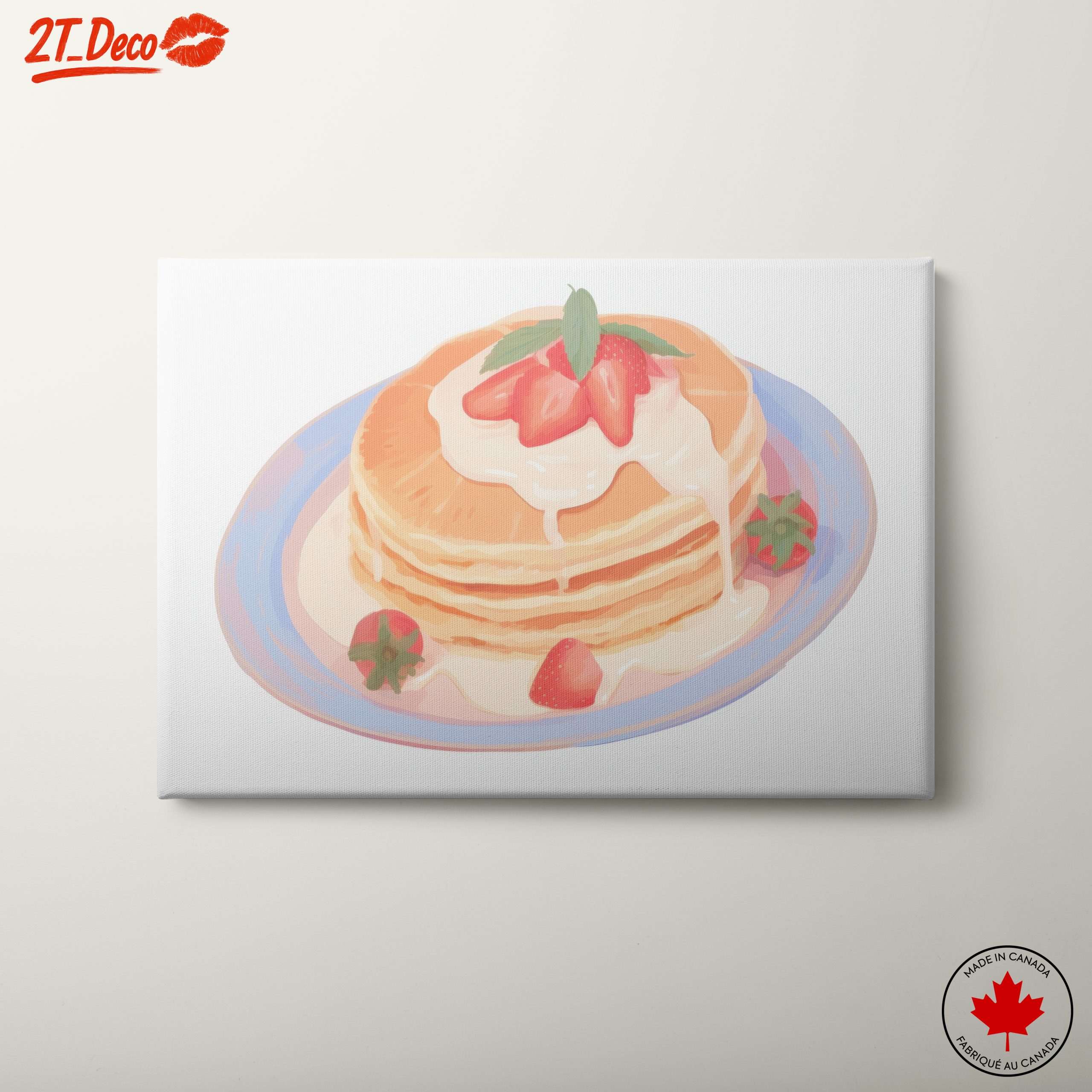 Stylized Pancakes with Strawberries Art