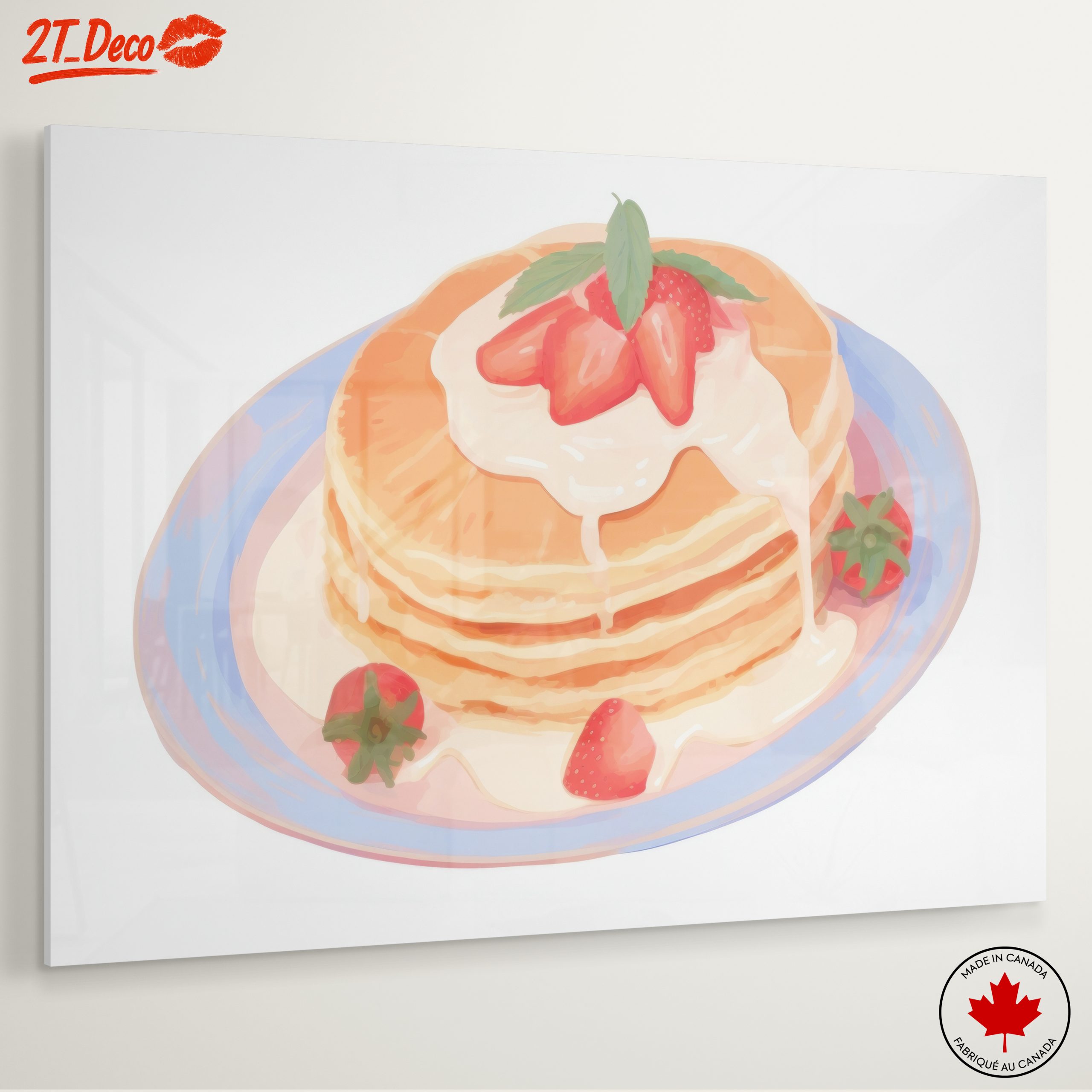 Stylized Pancakes with Strawberries Art - Image 6