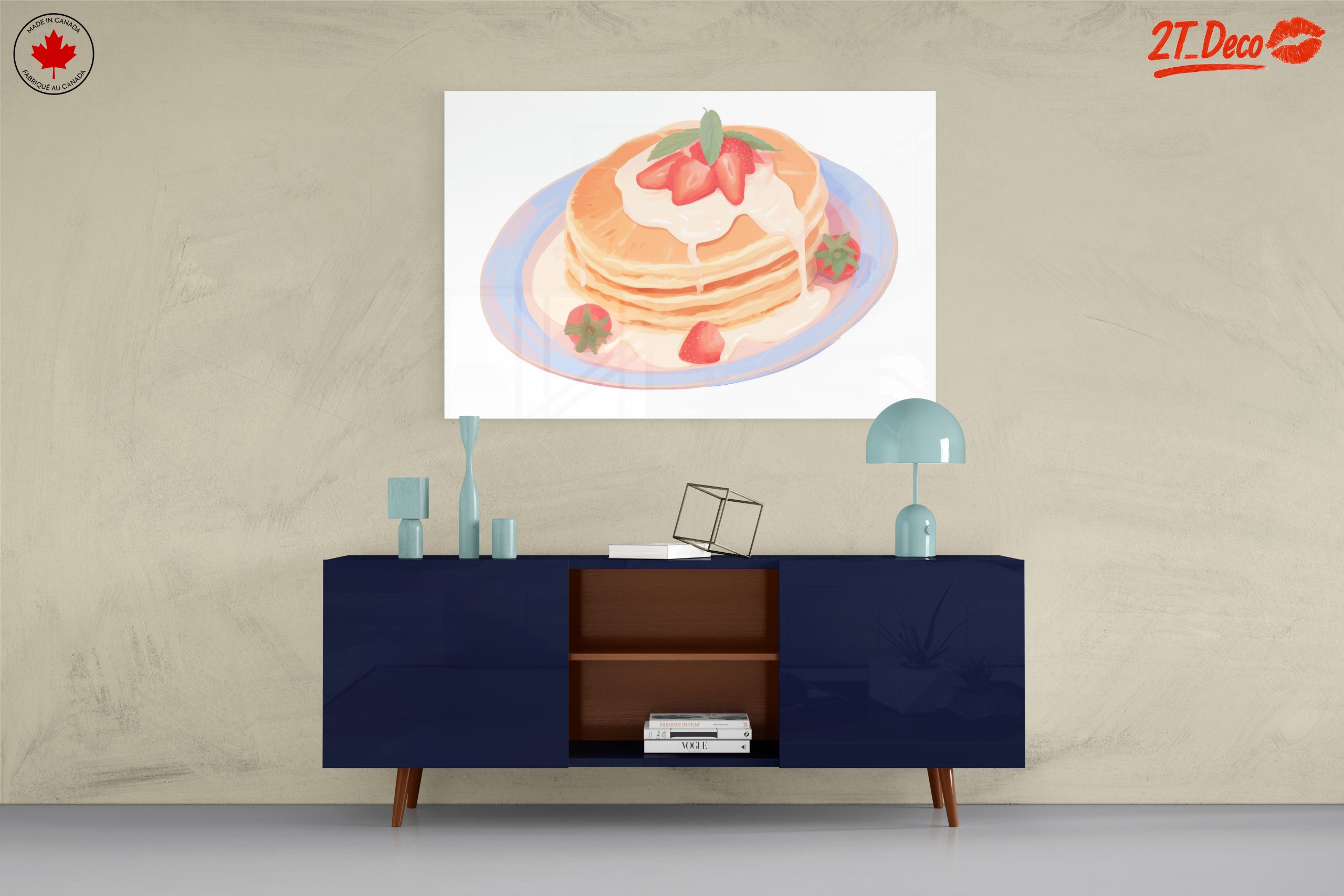Stylized Pancakes with Strawberries Art - Image 8