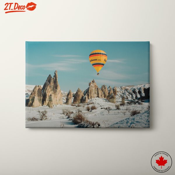 Hot Air Balloon Over Unique Landscape