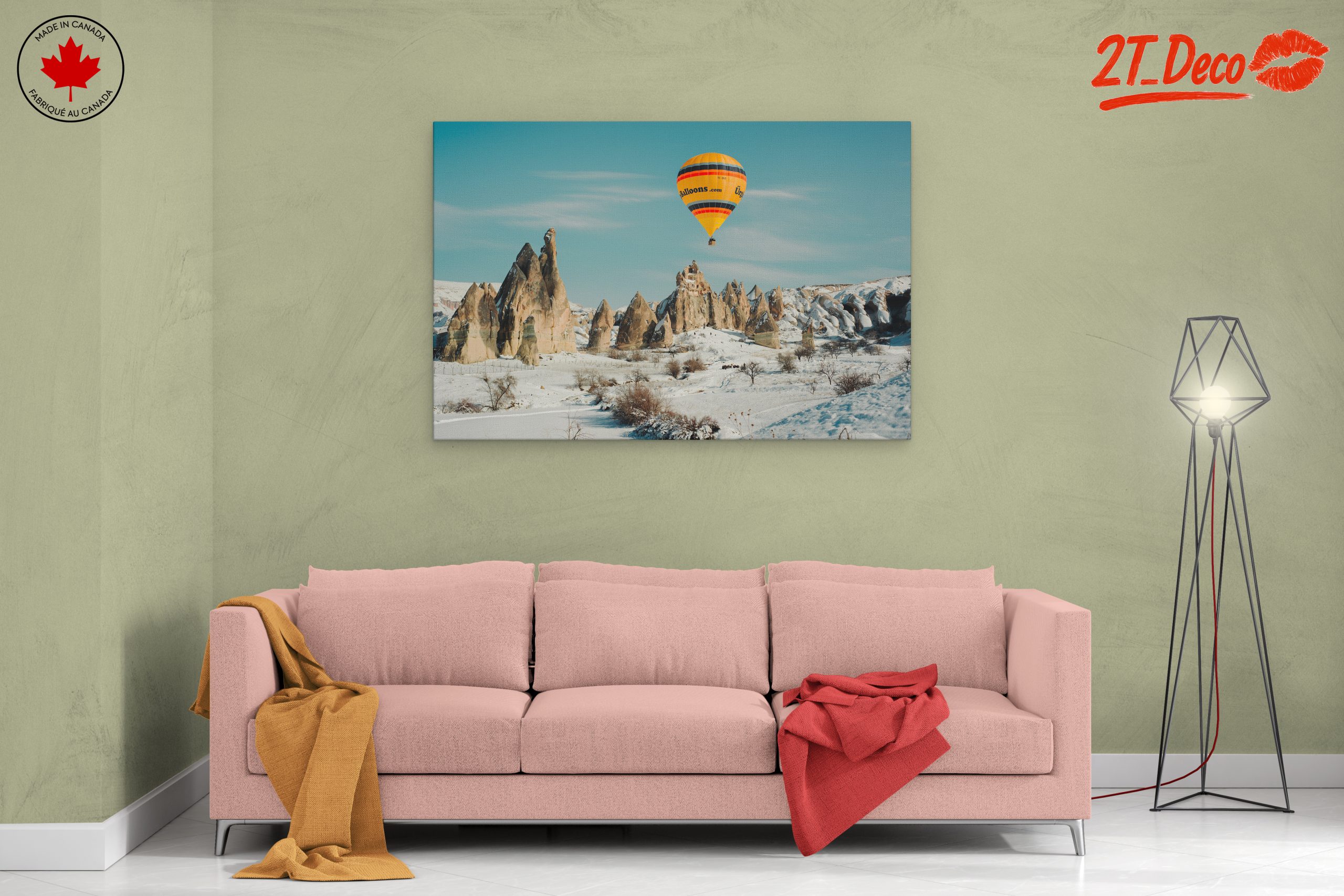 Hot Air Balloon Over Unique Landscape - Image 2