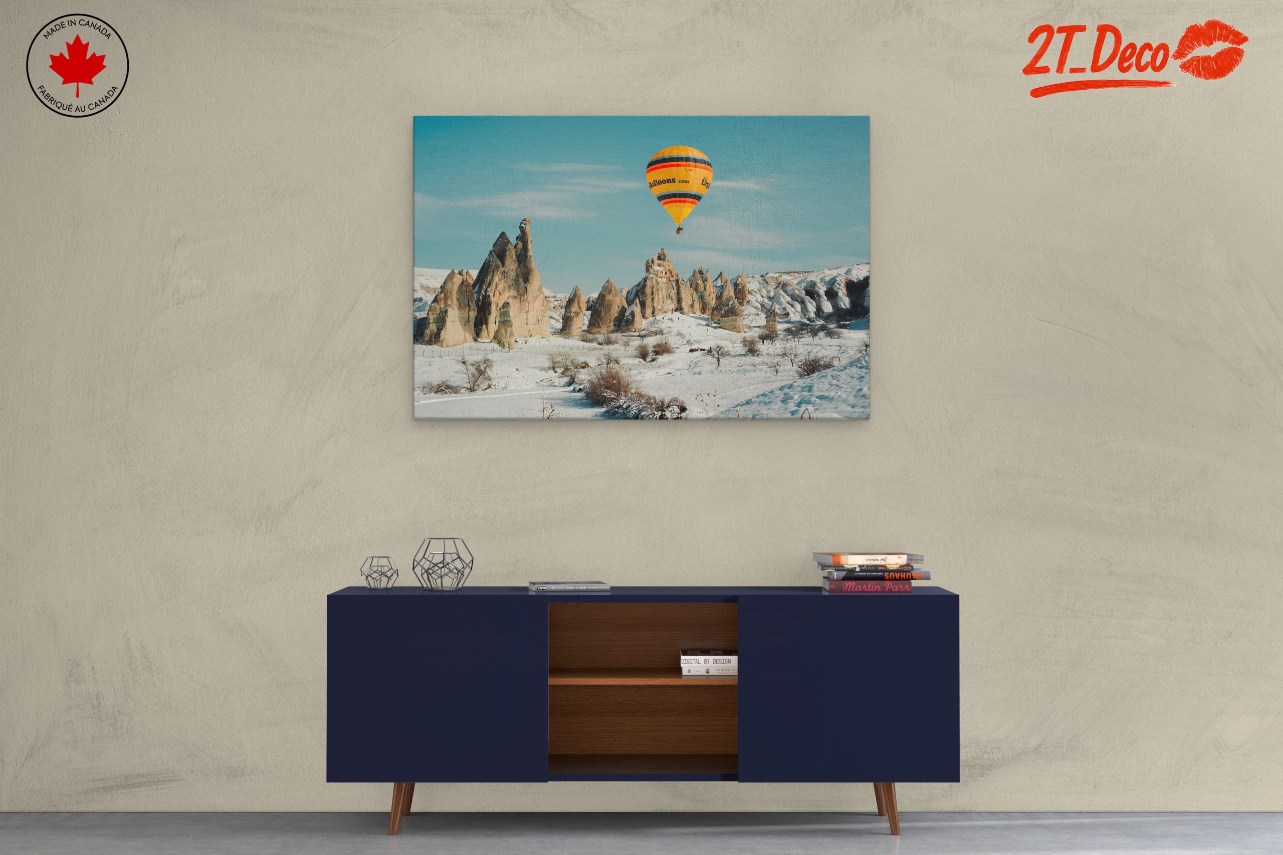 Hot Air Balloon Over Unique Landscape - Image 3