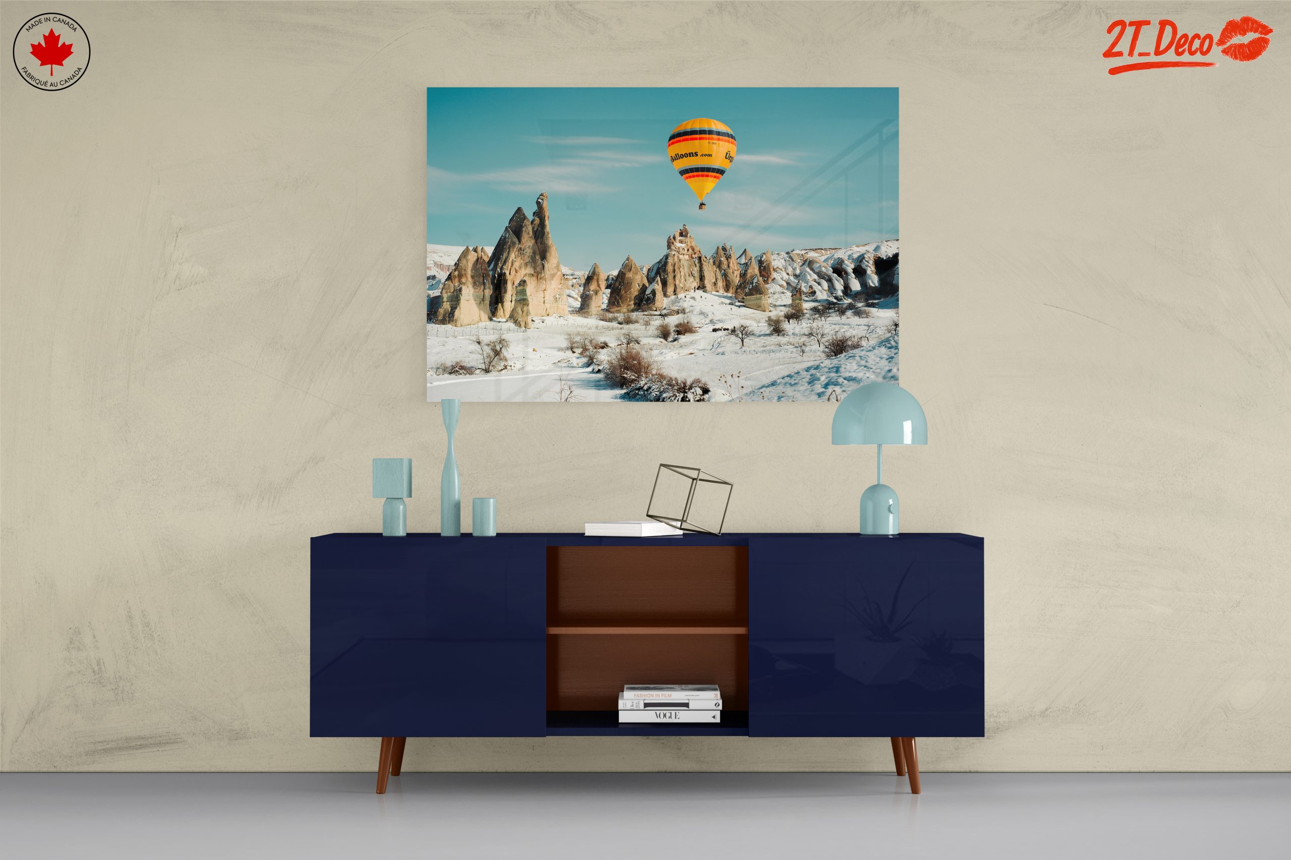 Hot Air Balloon Over Unique Landscape - Image 8