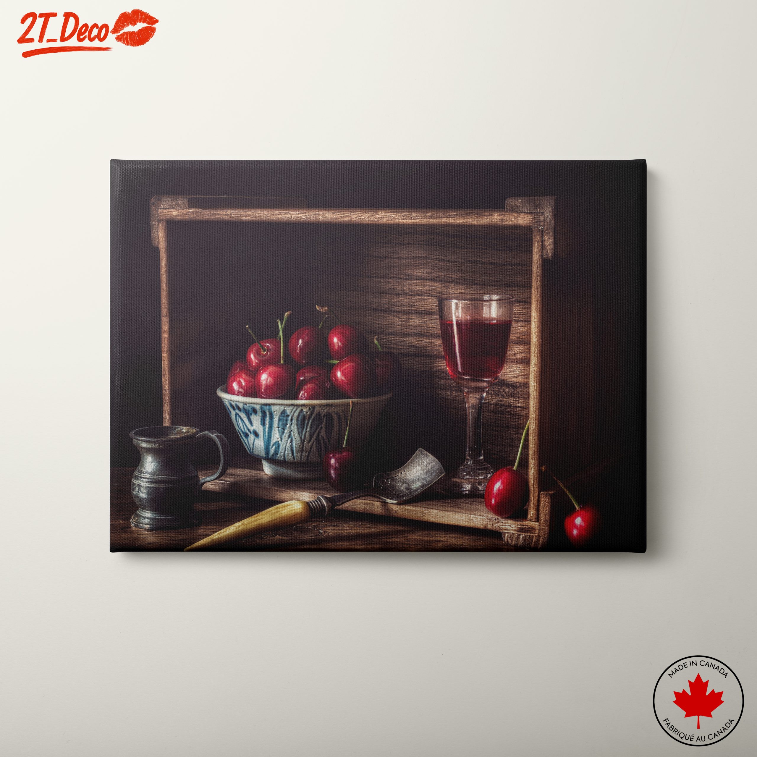 Elegant Still Life of Cherries and Glassware