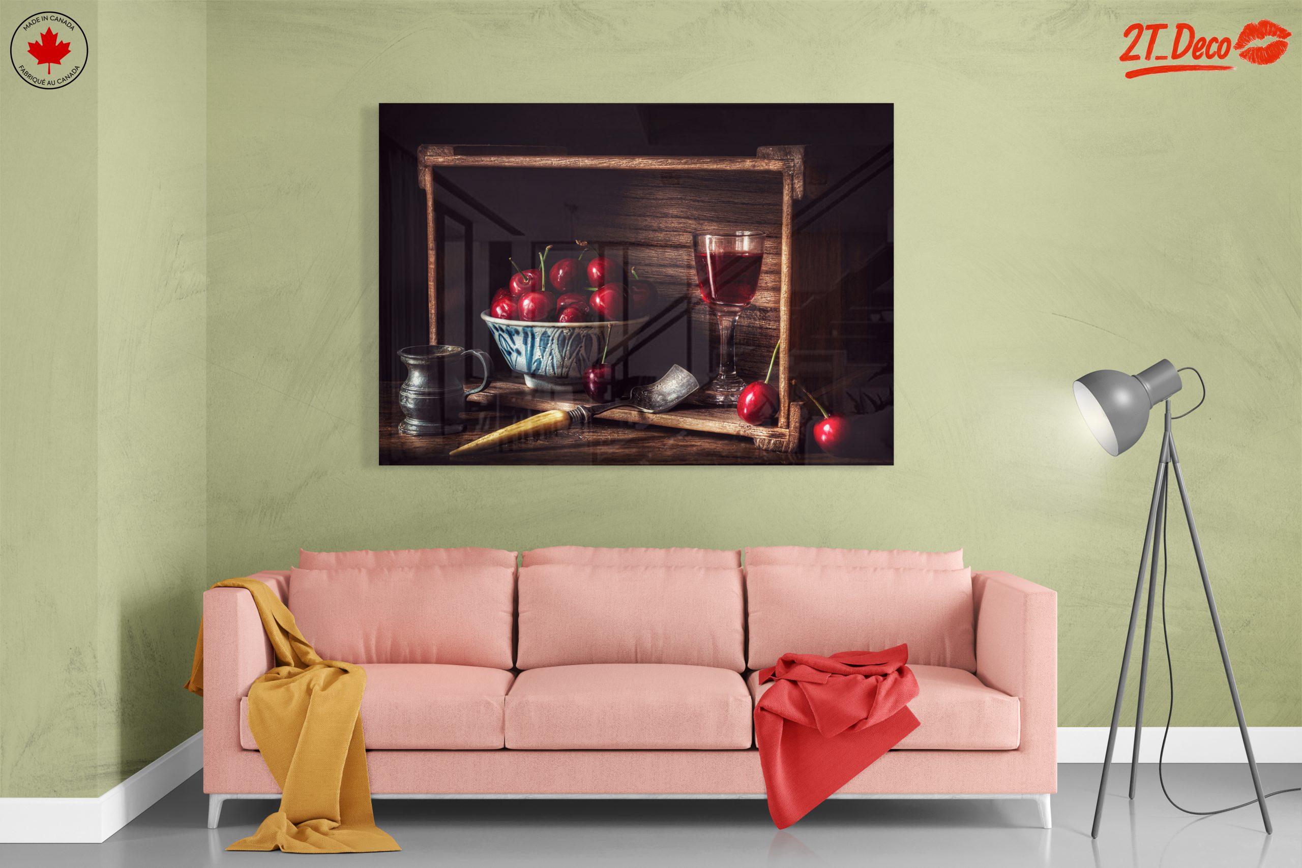 Elegant Still Life of Cherries and Glassware - Image 7