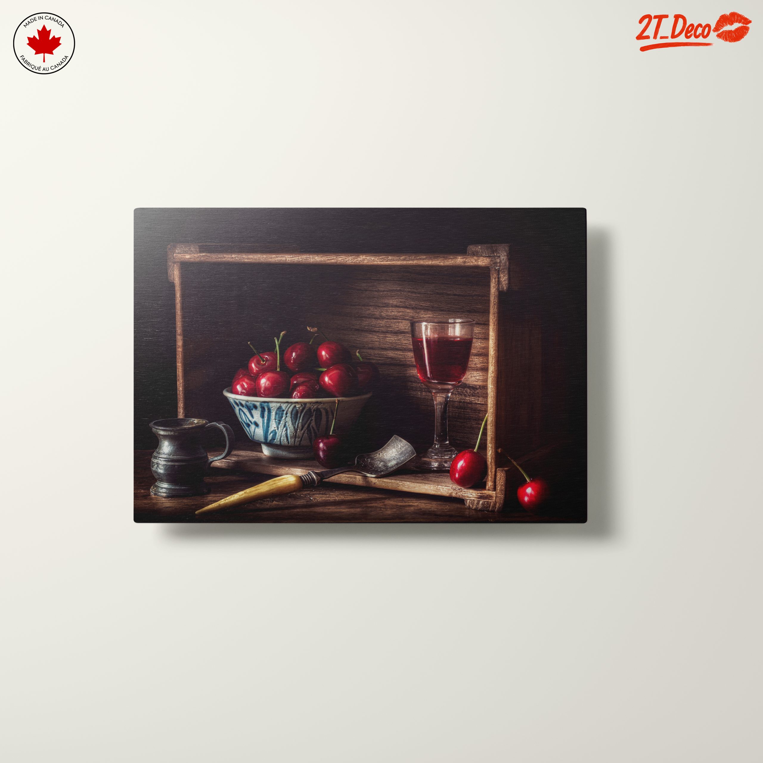 Elegant Still Life of Cherries and Glassware - Image 10