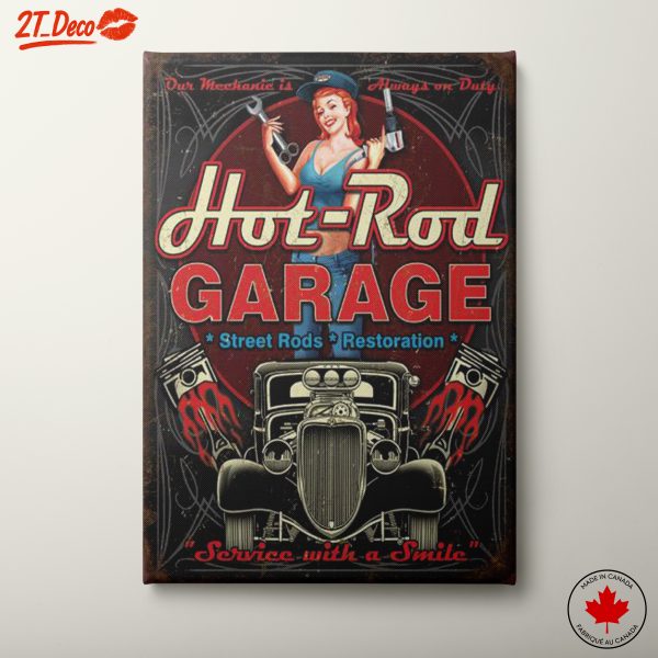 Hot Rod Garage Mechanic Art