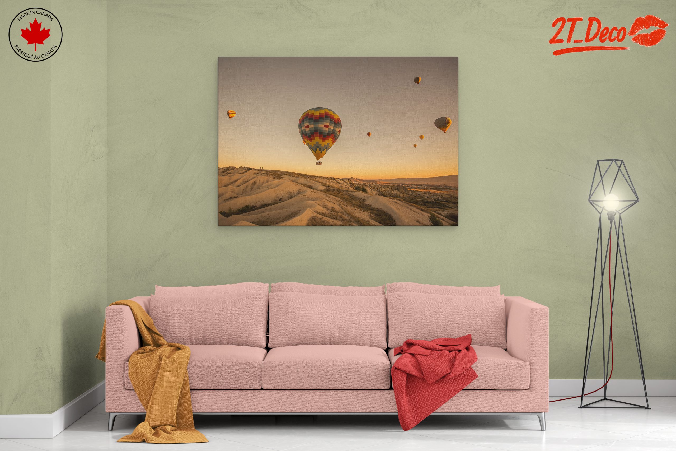 Colorful Hot Air Balloons in Scenic Landscape - Image 2