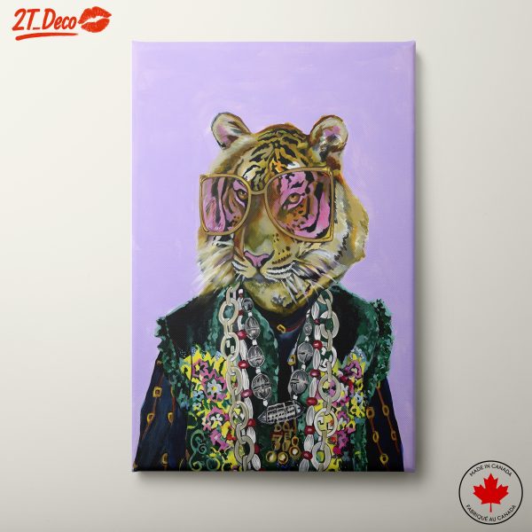 Stylized Tiger Character with Jewelry