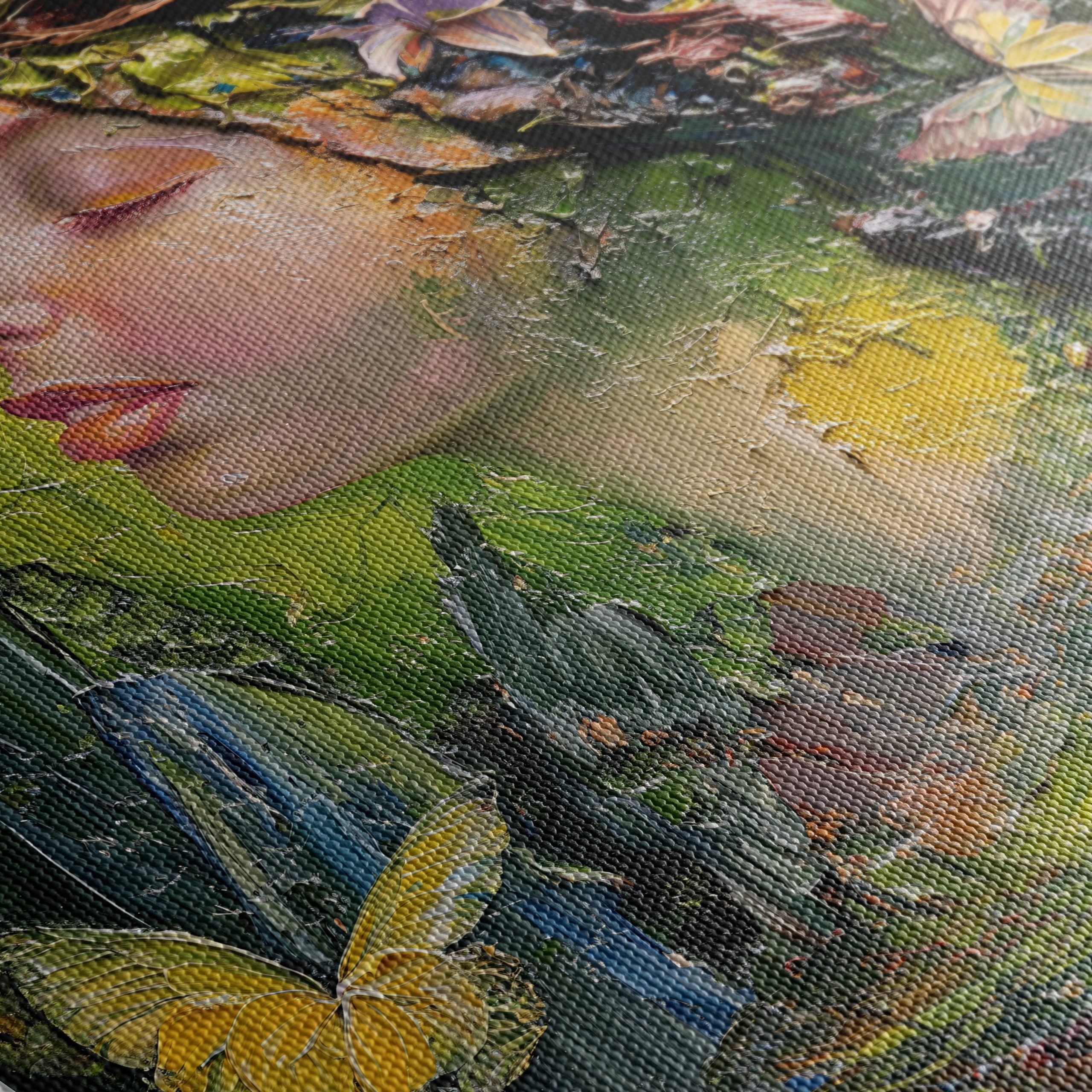 Nature Inspired Portrait Artwork with Butterflies and Flowers - Image 5